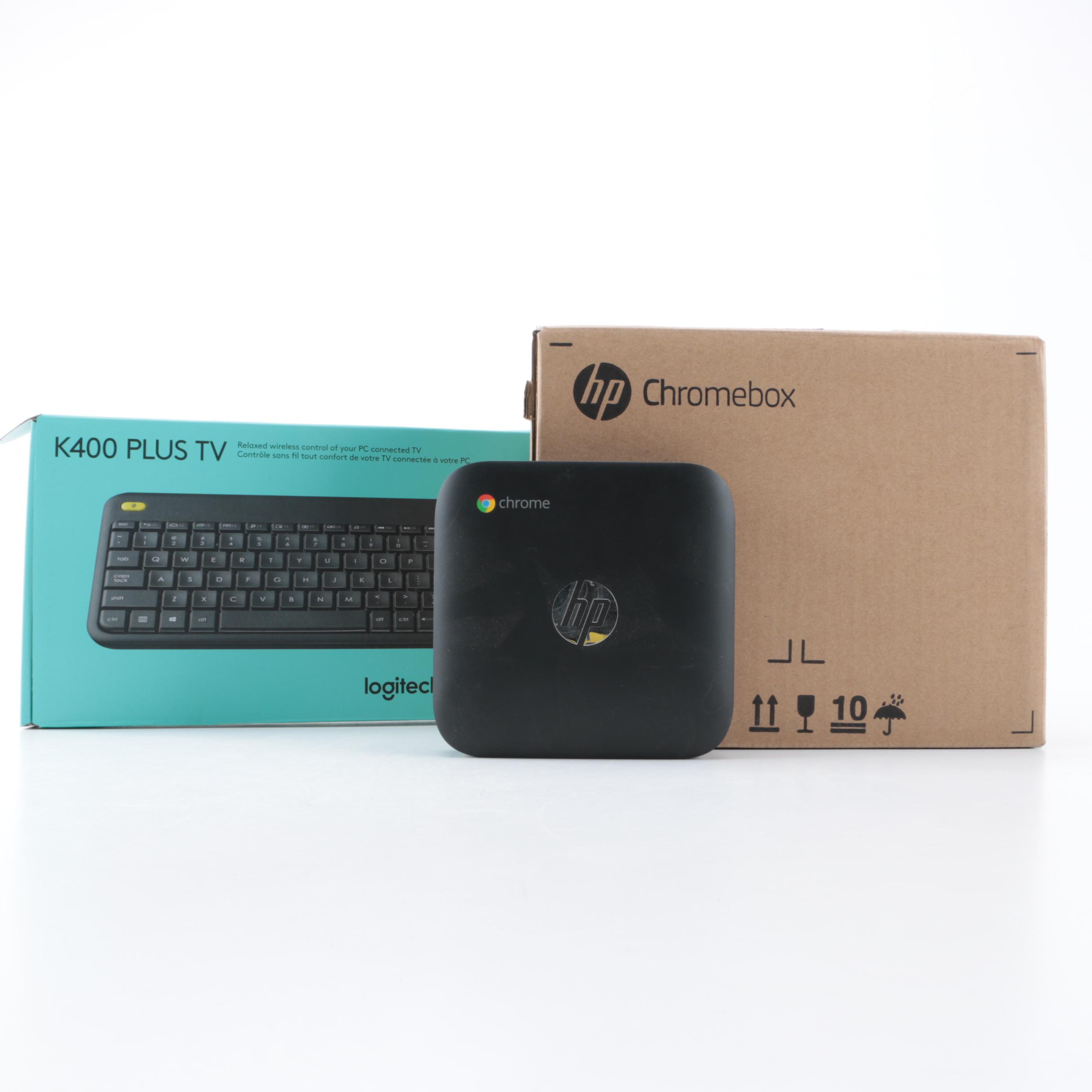 HP Chromebox with Logitech Wireless Multimedia Keyboard