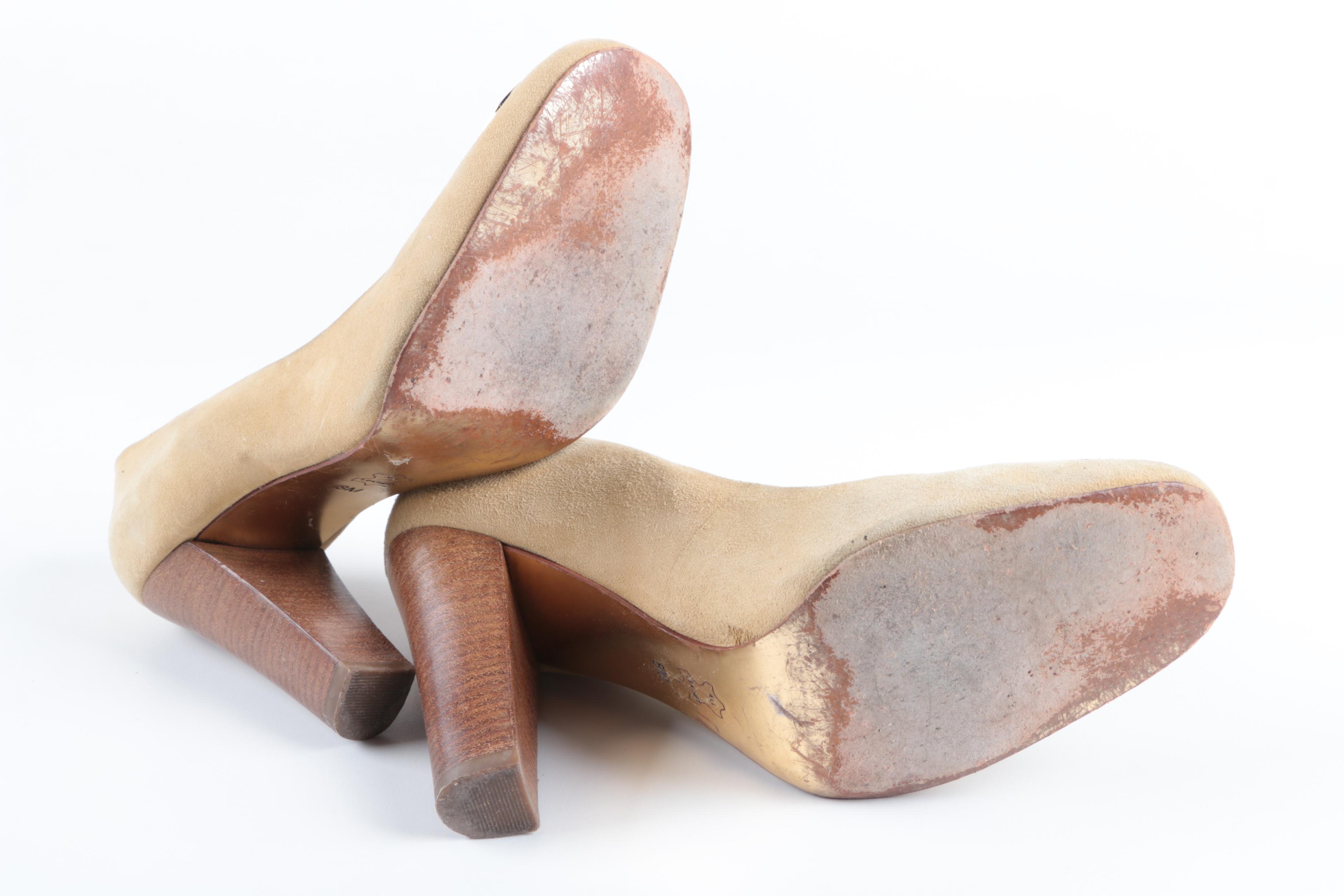 Women's Tory Burch Tan Suede Pumps