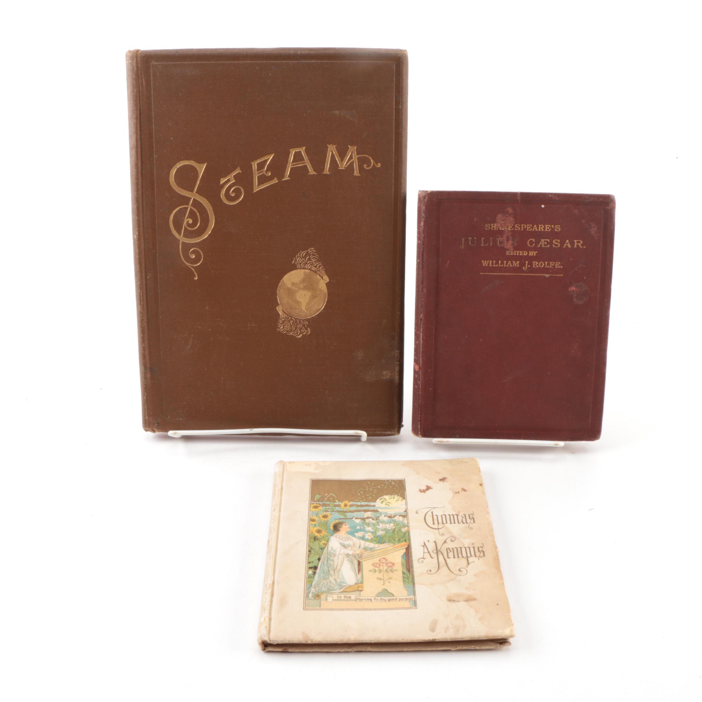 Books Including 1889 Babcock & Wilcox Catalog "Steam: Its Generation and Use"