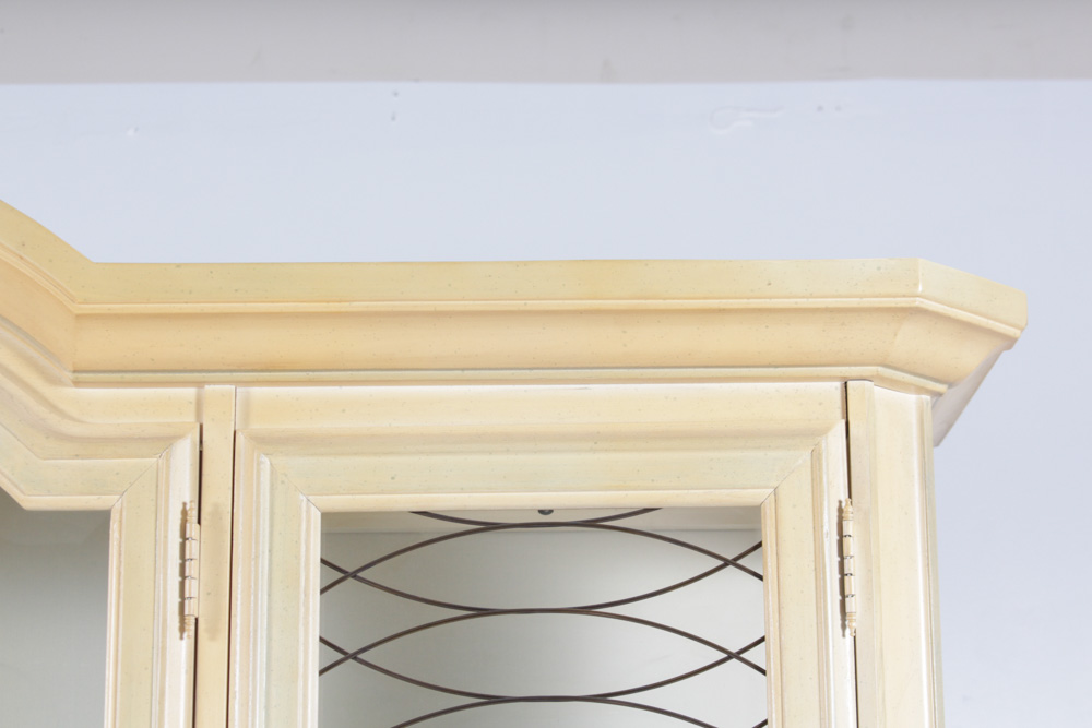 Vintage French Provincial Style Buffet China Cabinet by Stanley