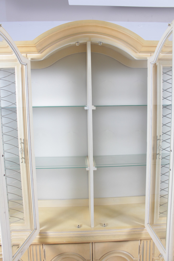 Vintage French Provincial Style Buffet China Cabinet by Stanley