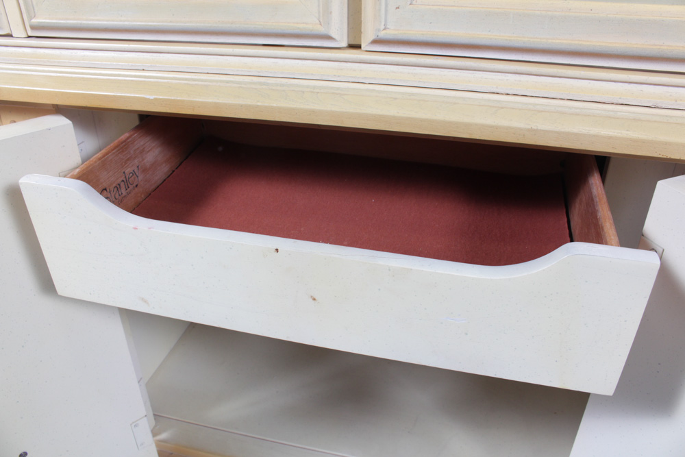 Vintage French Provincial Style Buffet China Cabinet by Stanley