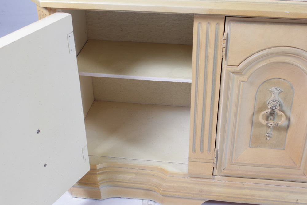 Vintage French Provincial Style Buffet China Cabinet by Stanley