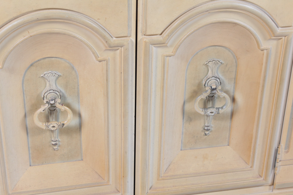 Vintage French Provincial Style Buffet China Cabinet by Stanley