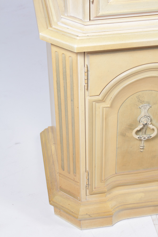 Vintage French Provincial Style Buffet China Cabinet by Stanley