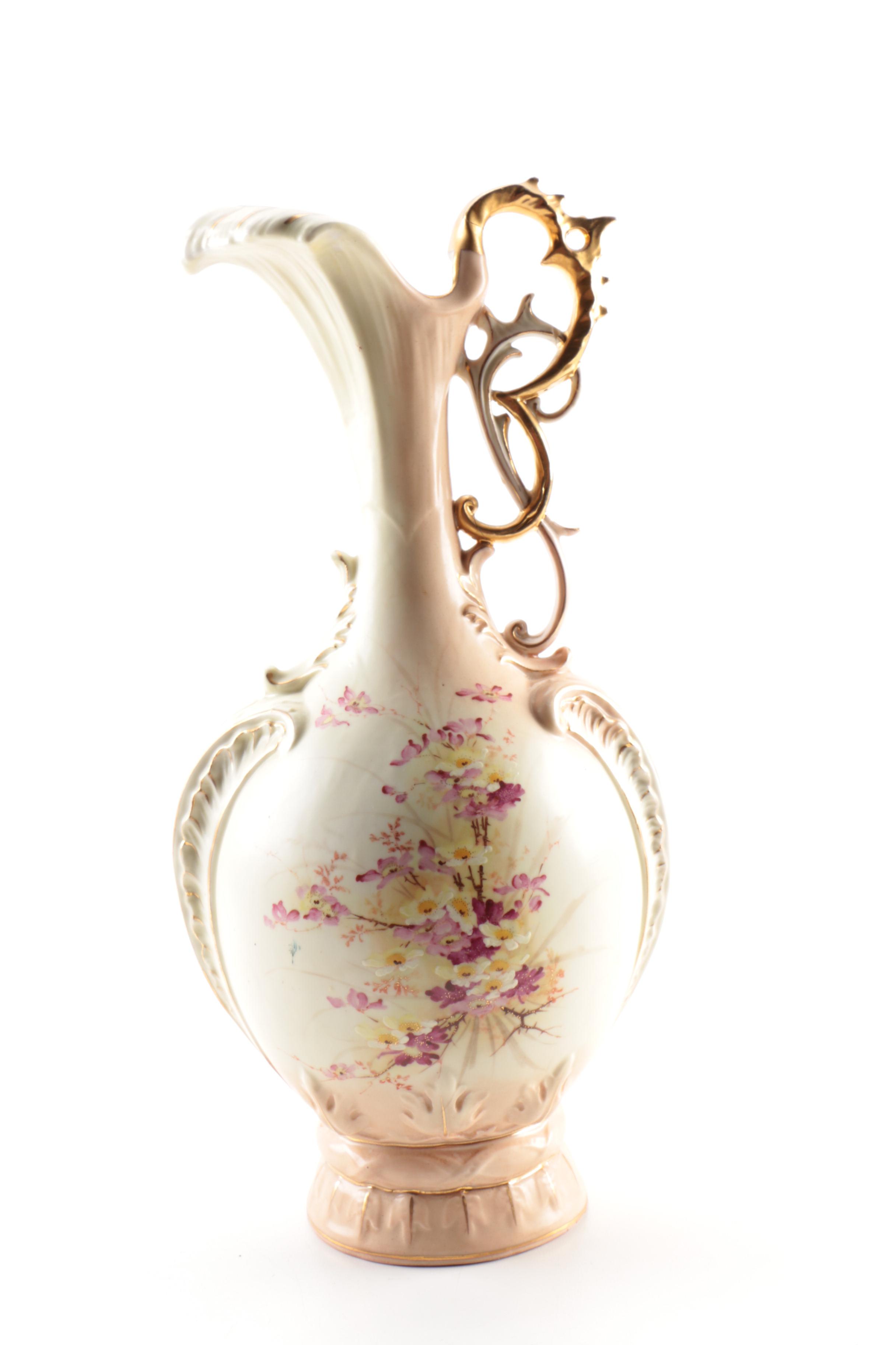 Ornate Austrian Vases with Gilt Accents