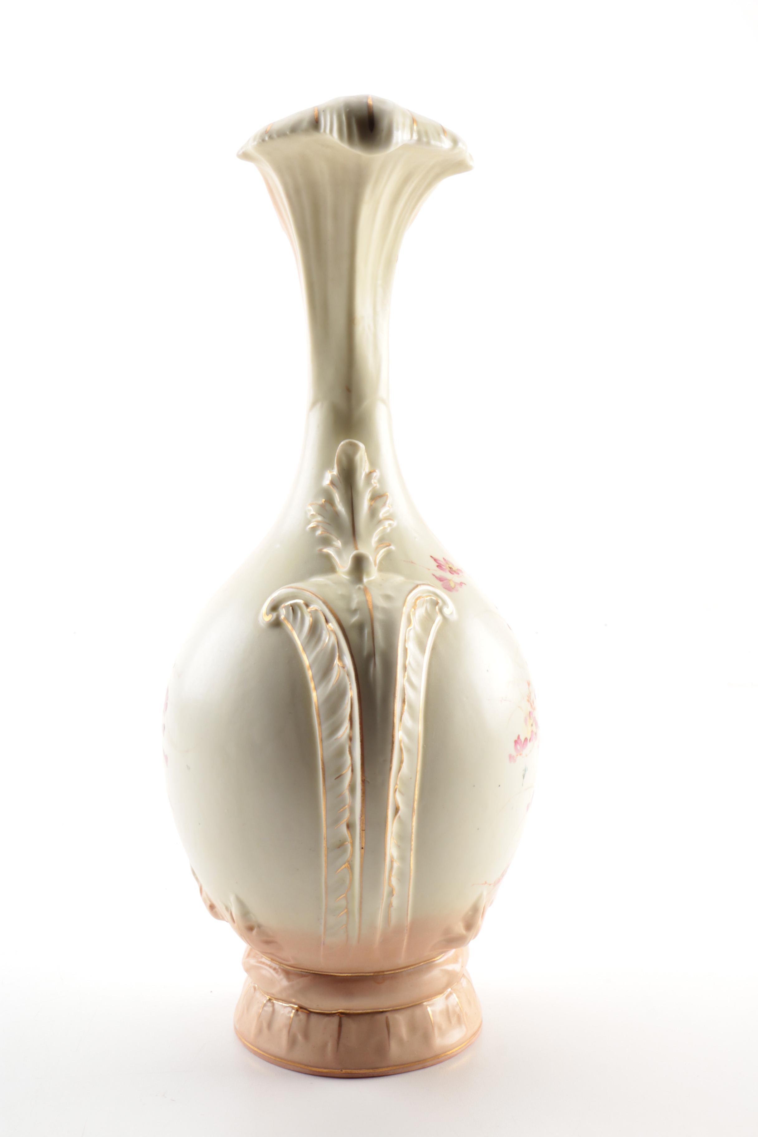 Ornate Austrian Vases with Gilt Accents