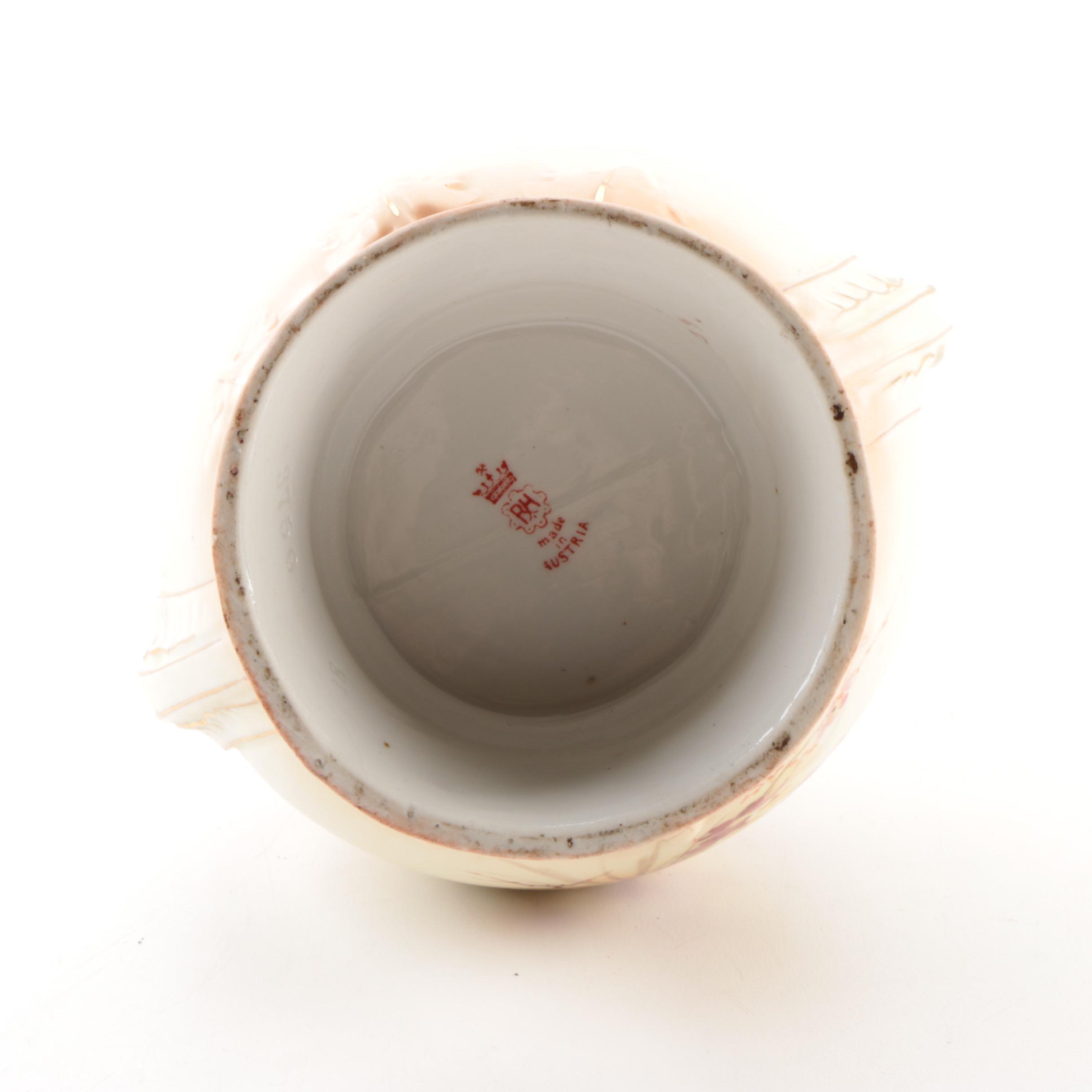 Ornate Austrian Vases with Gilt Accents