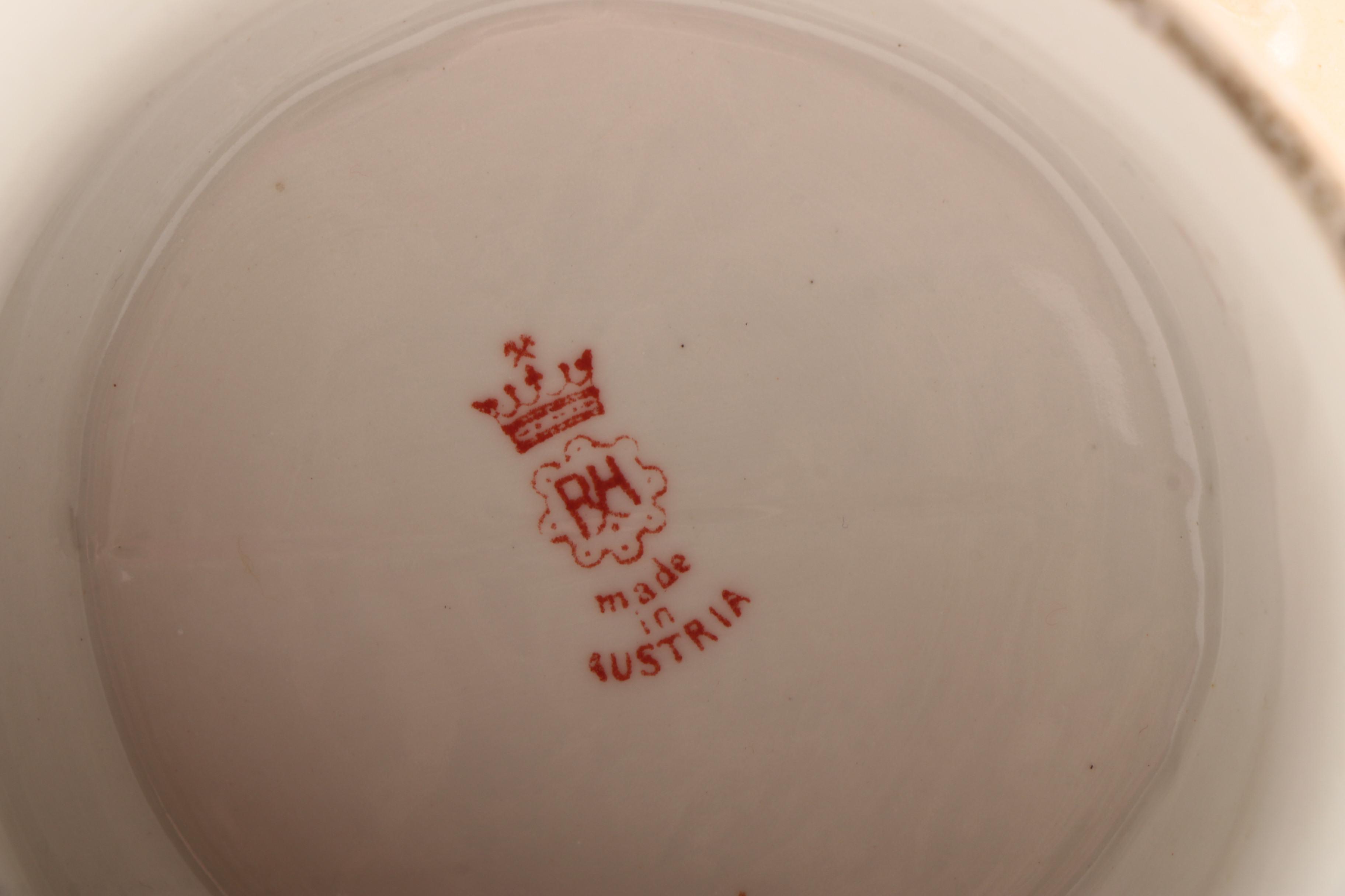 Ornate Austrian Vases with Gilt Accents