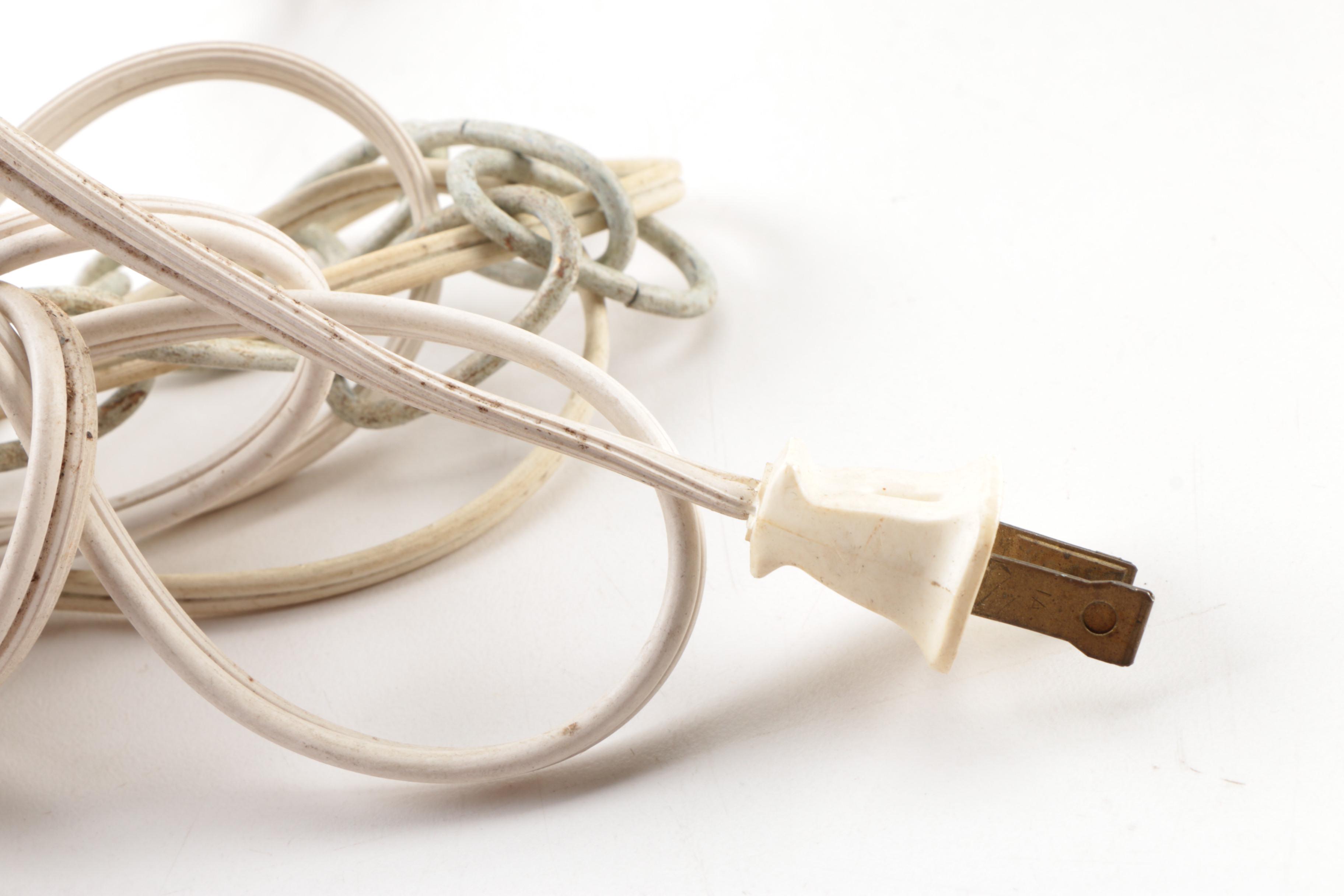 Tole Floral Painted Metal Chandelier