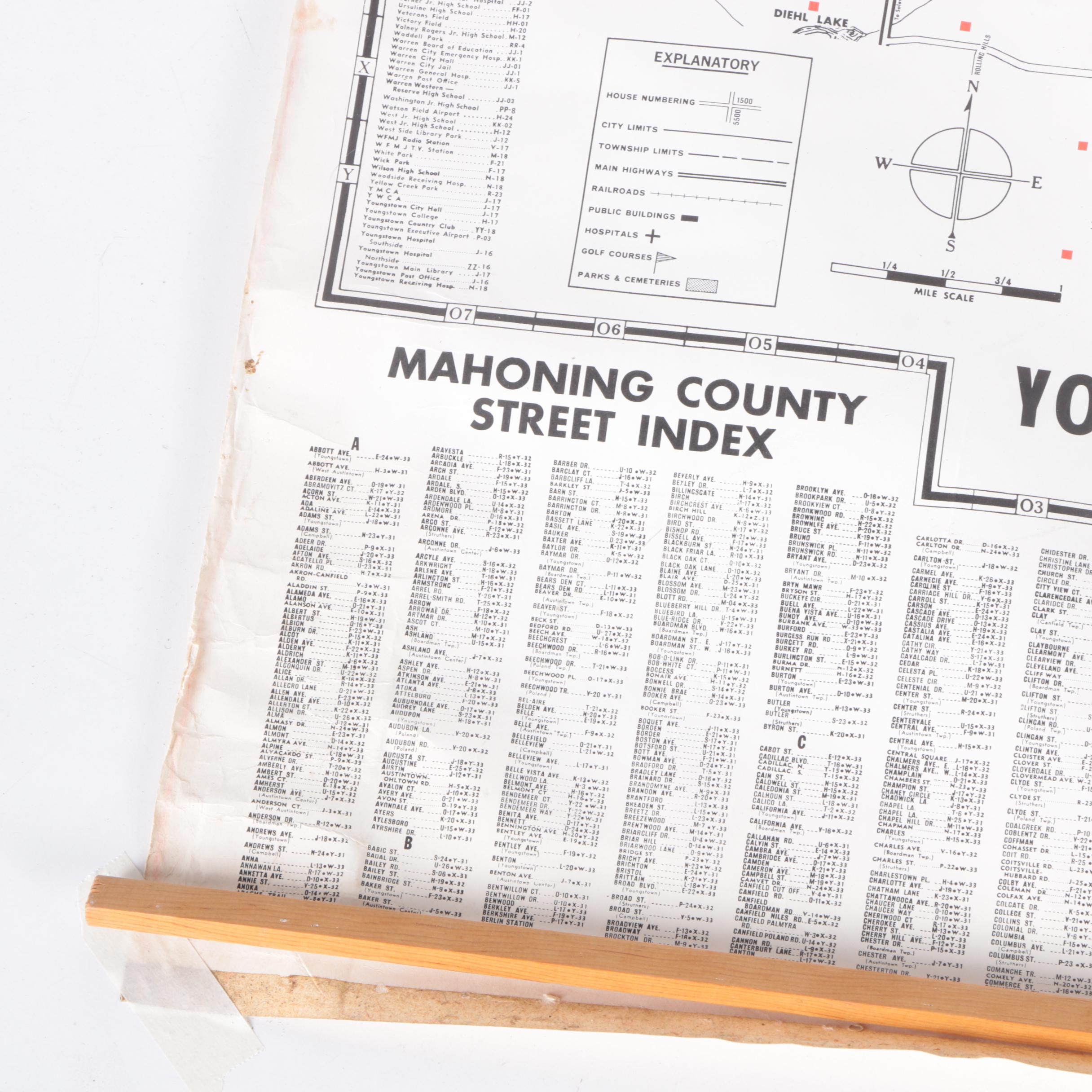 1971 Youngstown-Warren Metropolitan Area Map Published by Fred F. Johnson Co.