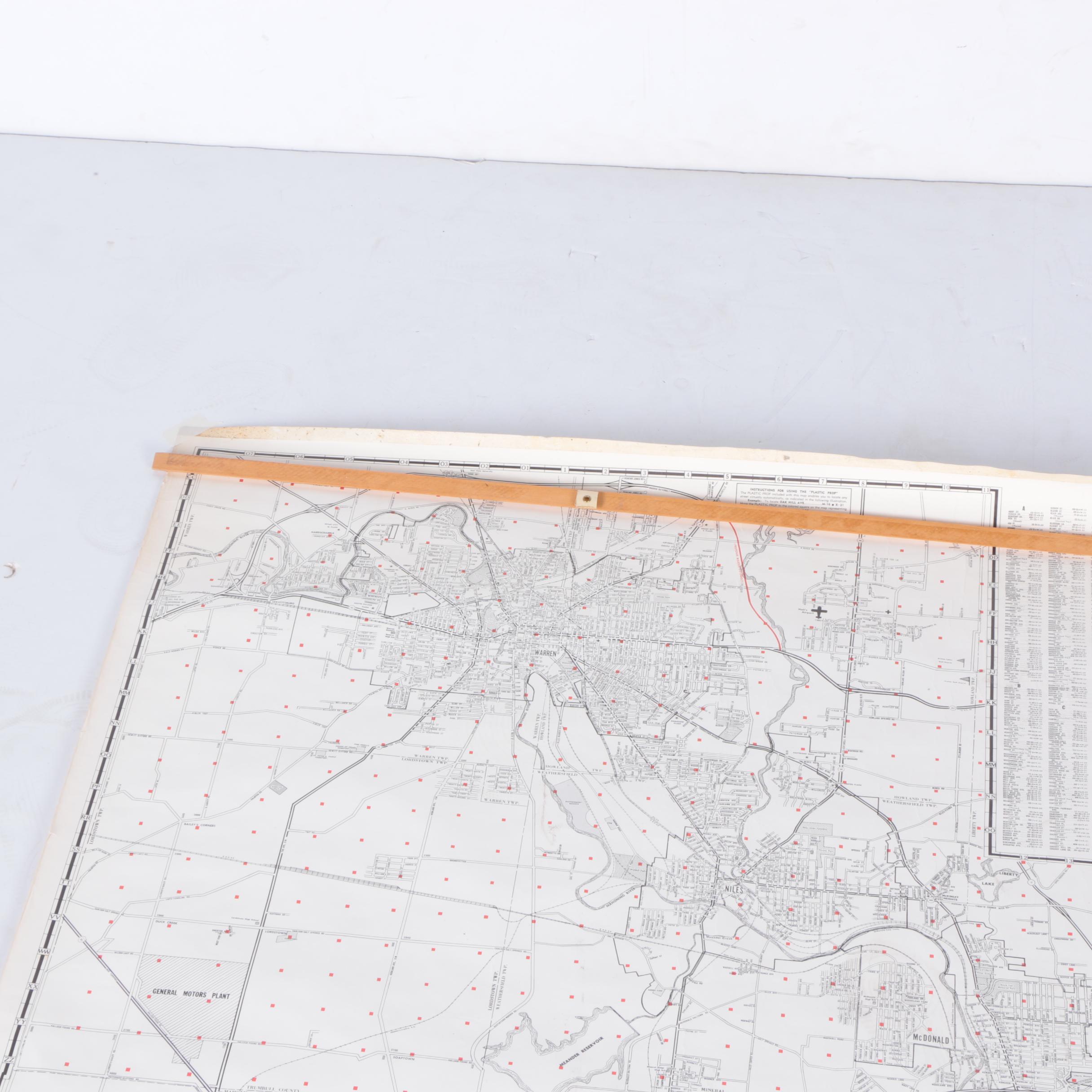 1971 Youngstown-Warren Metropolitan Area Map Published by Fred F. Johnson Co.