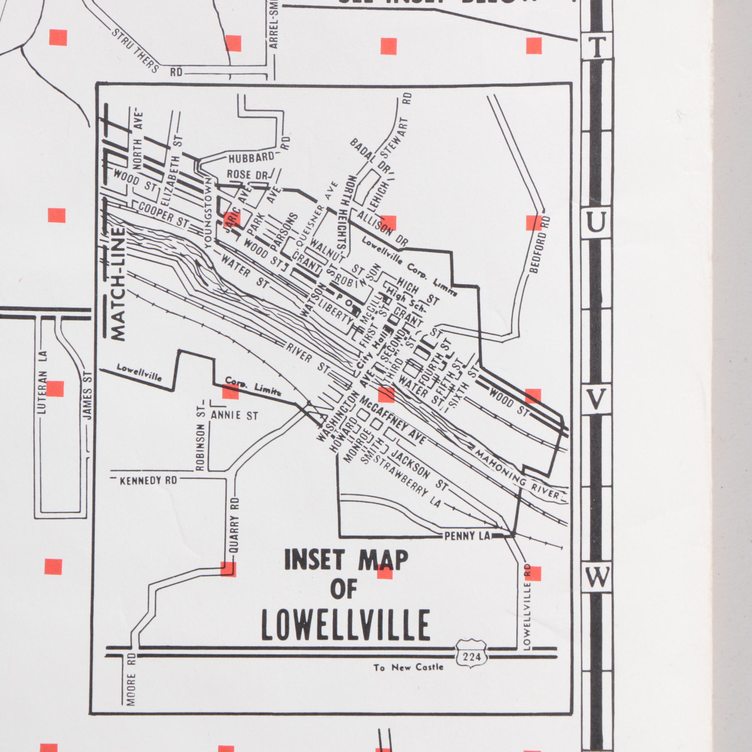 1971 Youngstown-Warren Metropolitan Area Map Published by Fred F. Johnson Co.