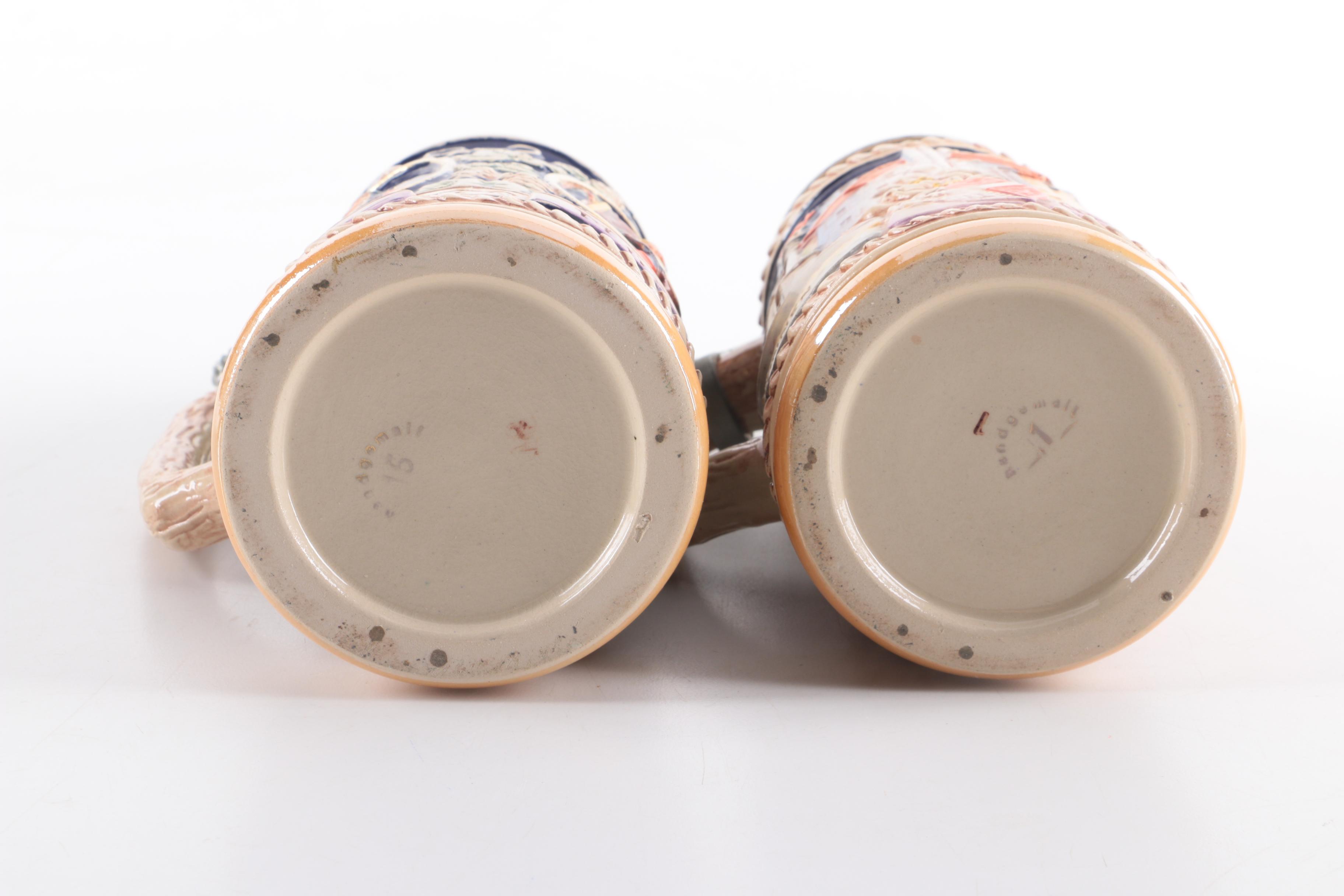 German Ceramic and Metal Beer Steins