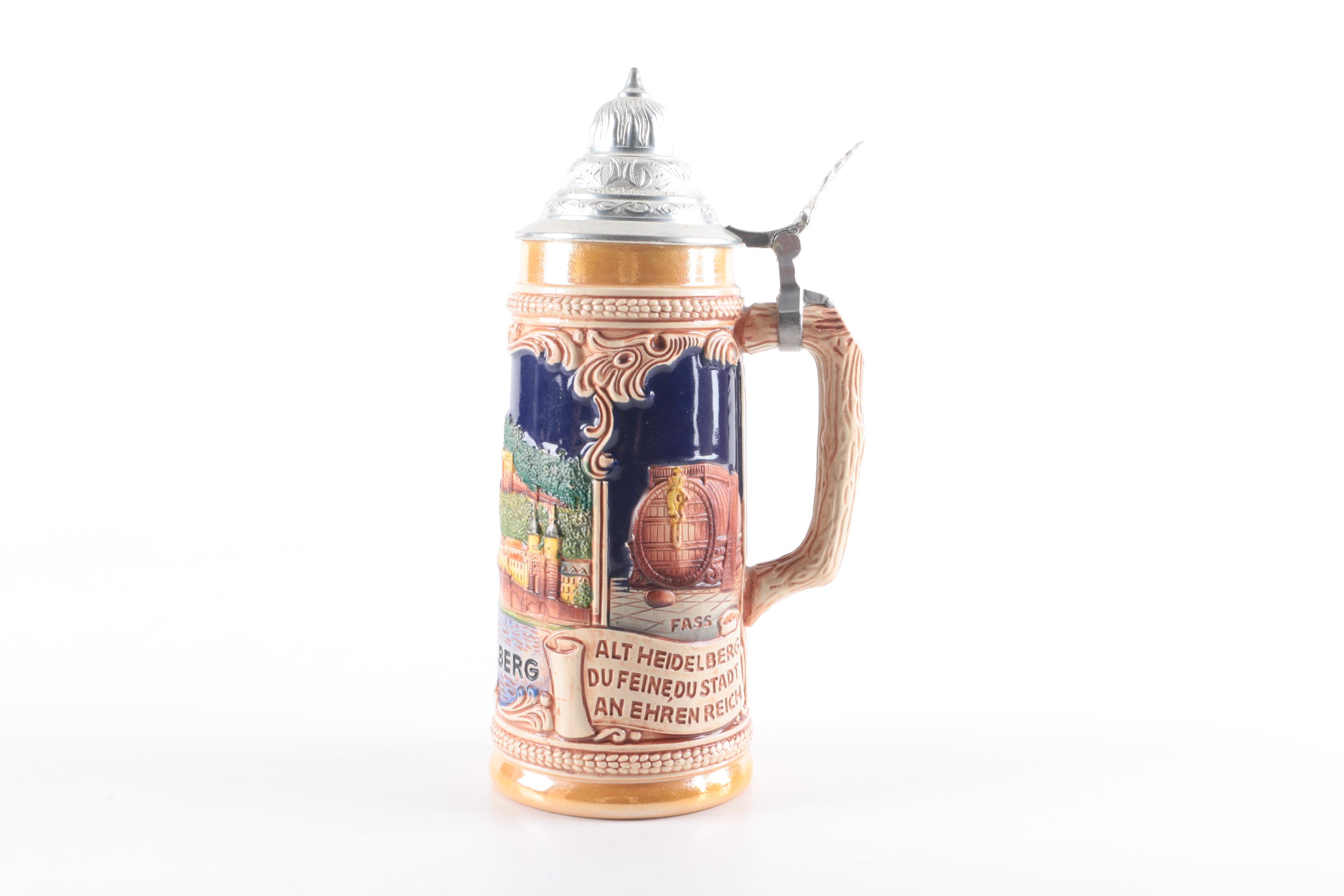 German Ceramic and Metal Beer Steins