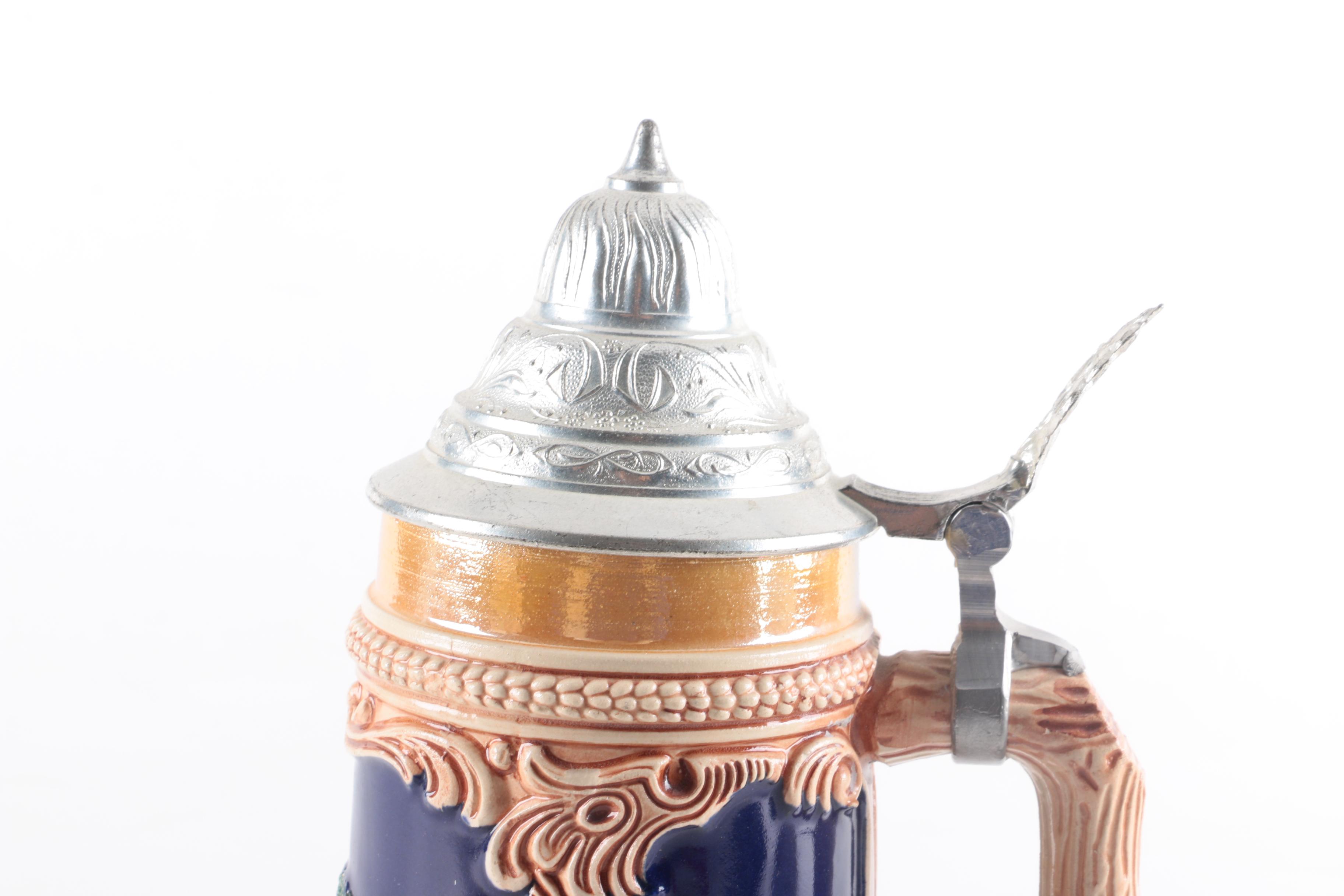 German Ceramic and Metal Beer Steins