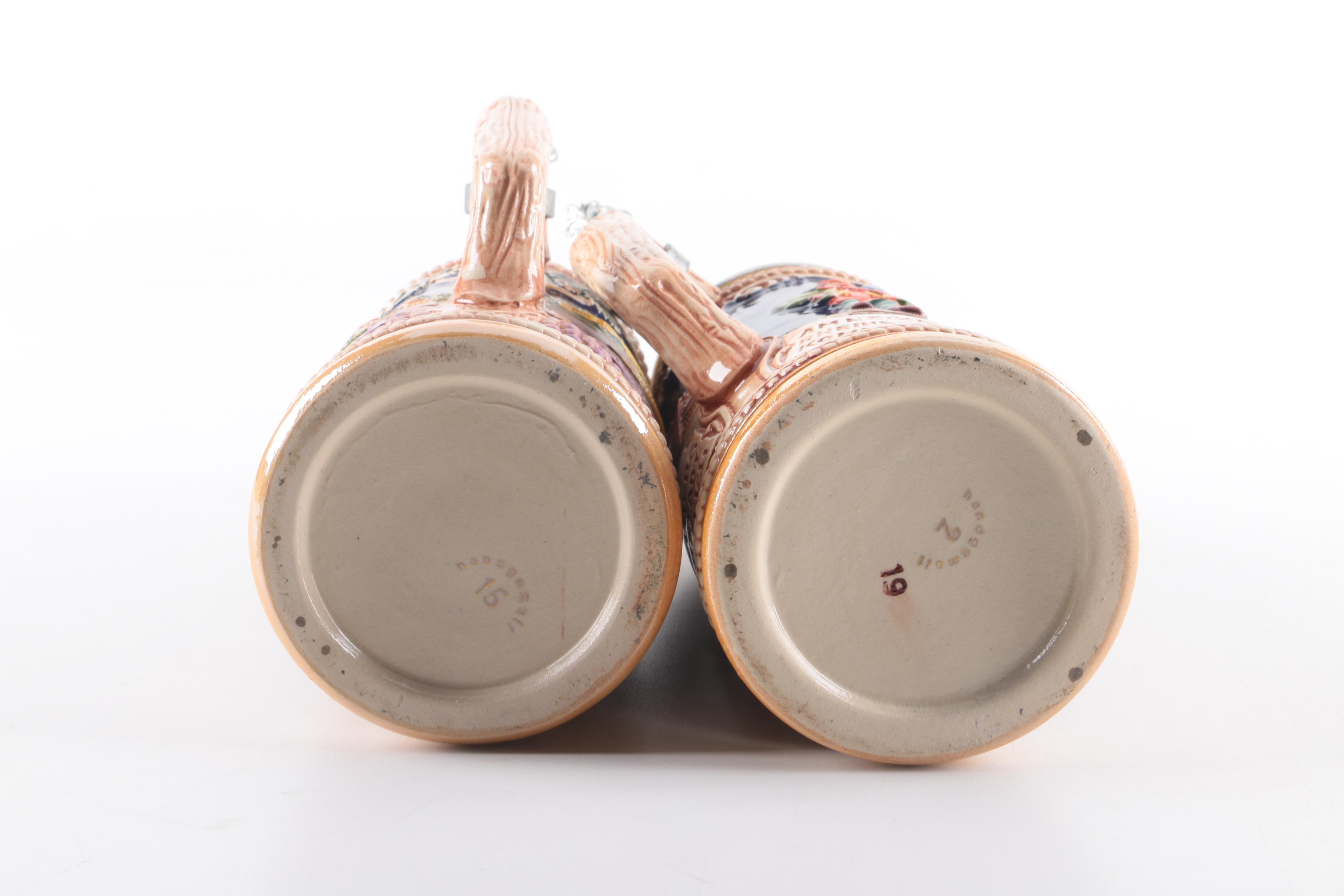 German Ceramic and Metal Beer Steins