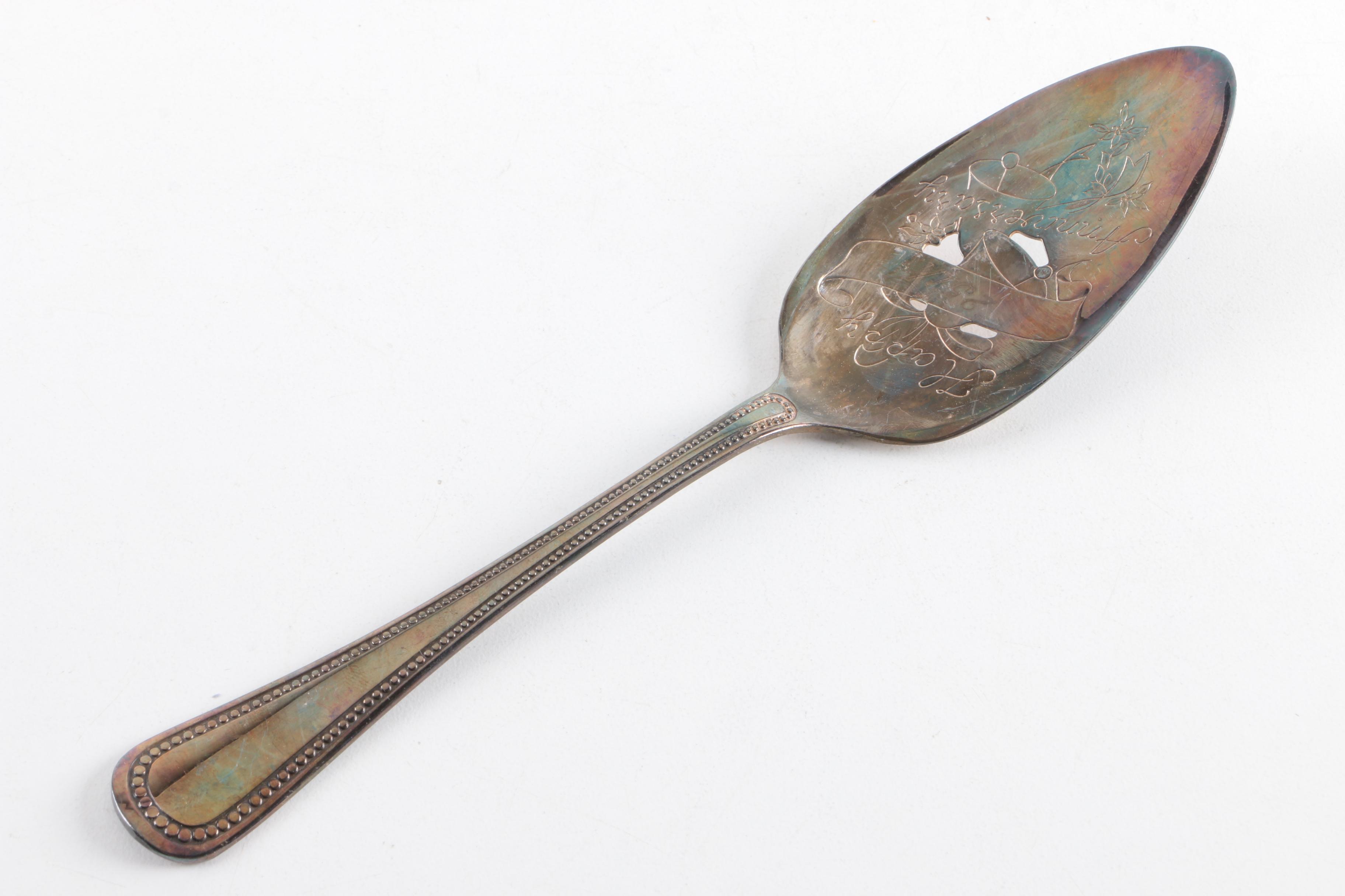 Sheffield England Stainless Steak Knives with Assorted Silver Plate Flatware