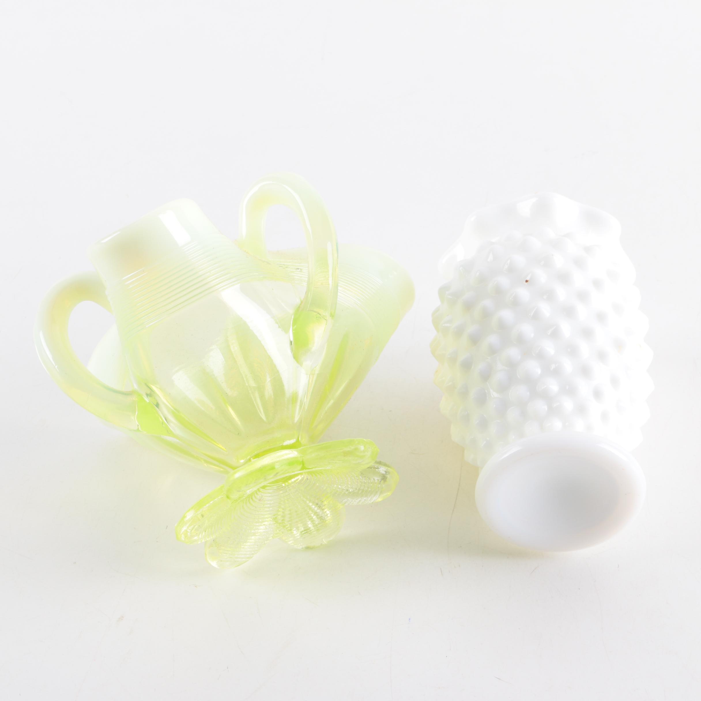 Hobnail and Glass Vases and Bowls