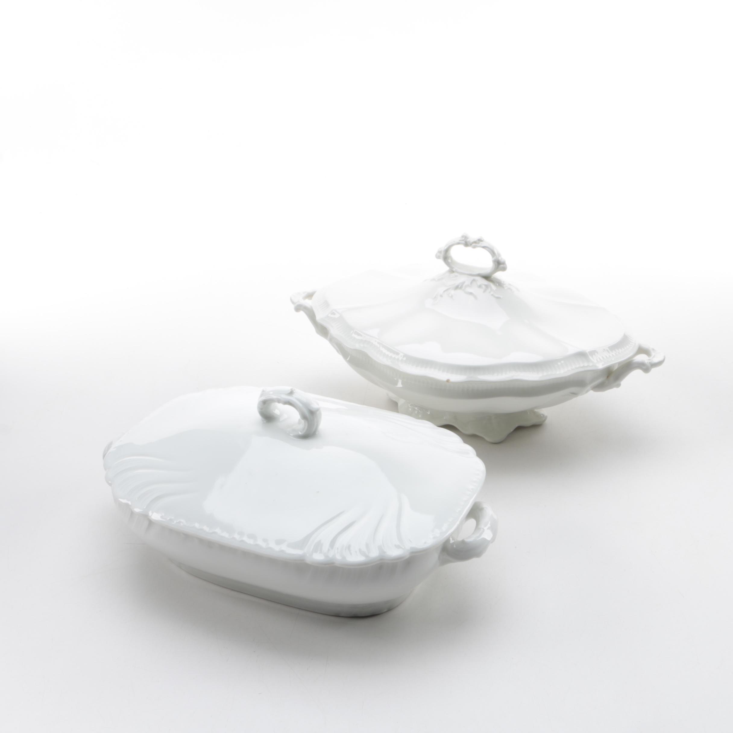 Antique Gerard, Dufraisseix & Morel and Johnson Bros. Covered Casserole Dishes