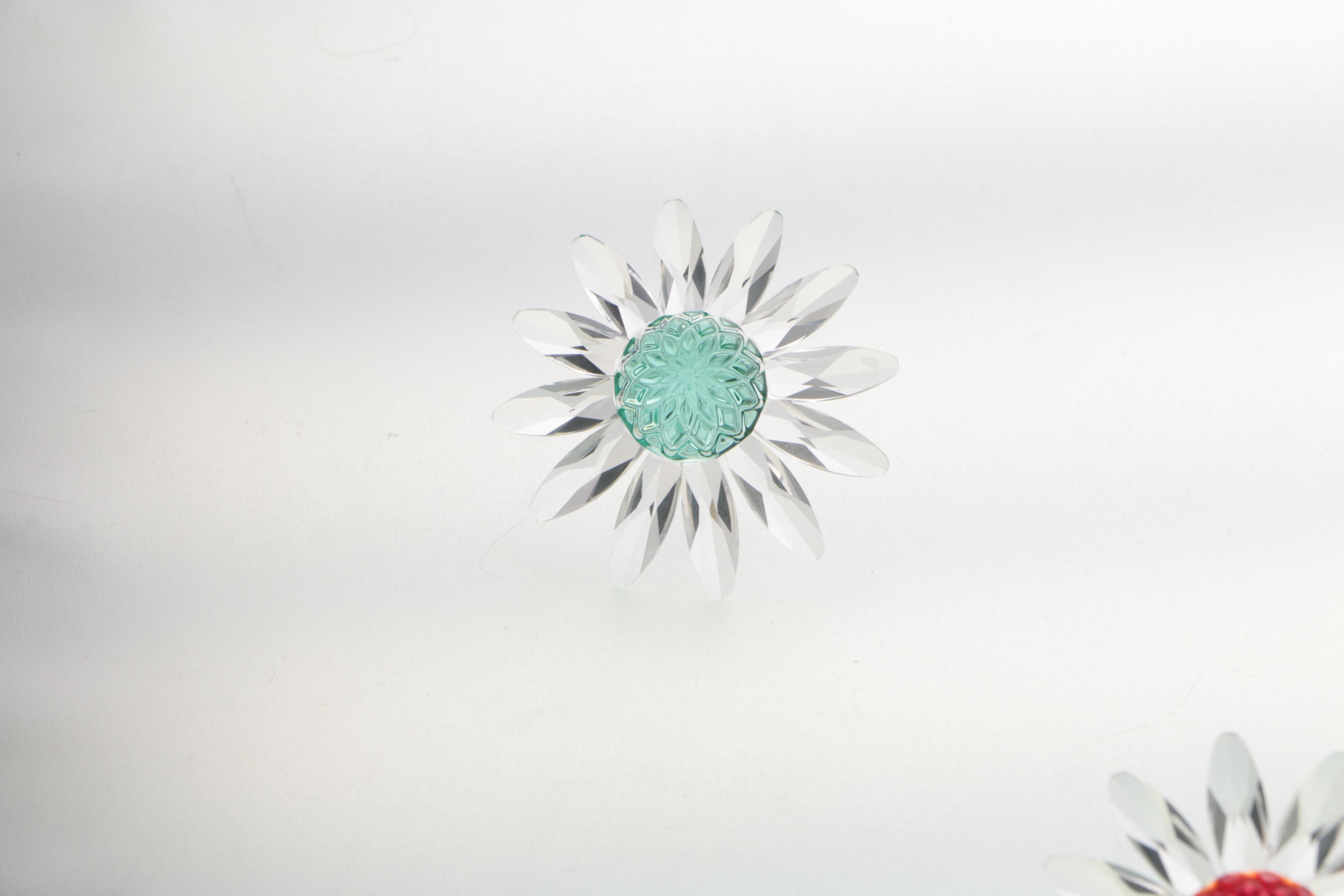 Swarovski Marguerite Daisy Flowers and Starfish Figurines