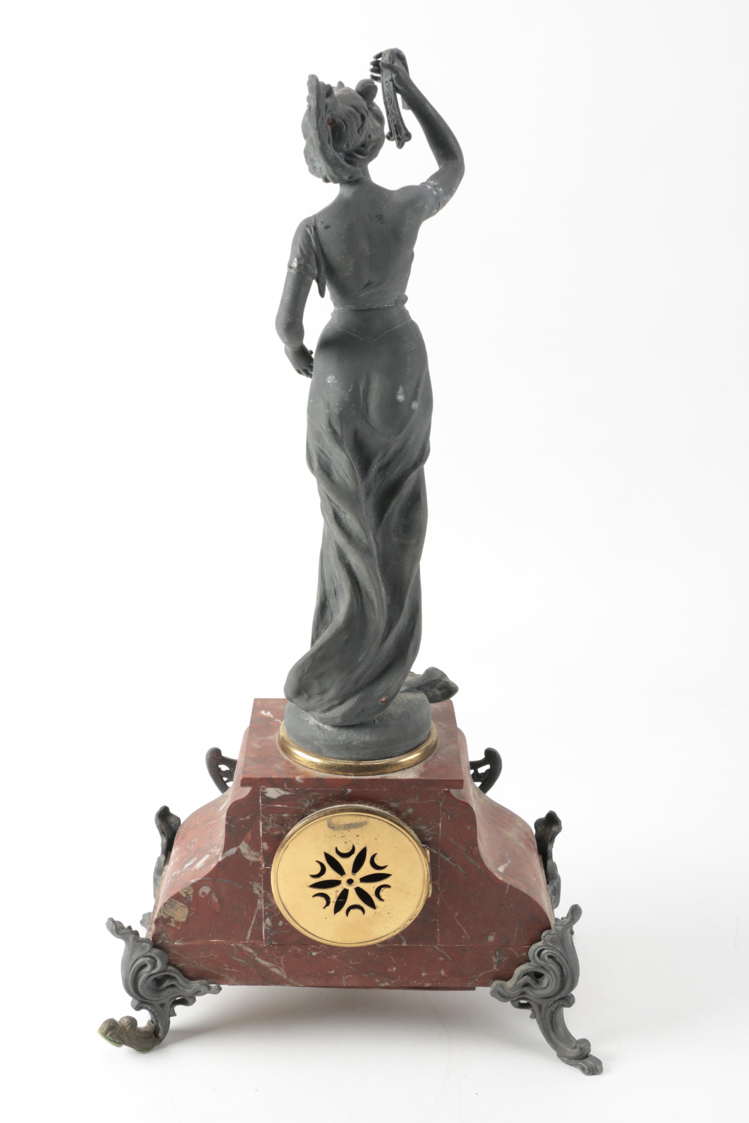 Antique French After Ernest Justin Ferrand Marble Mantel Clock