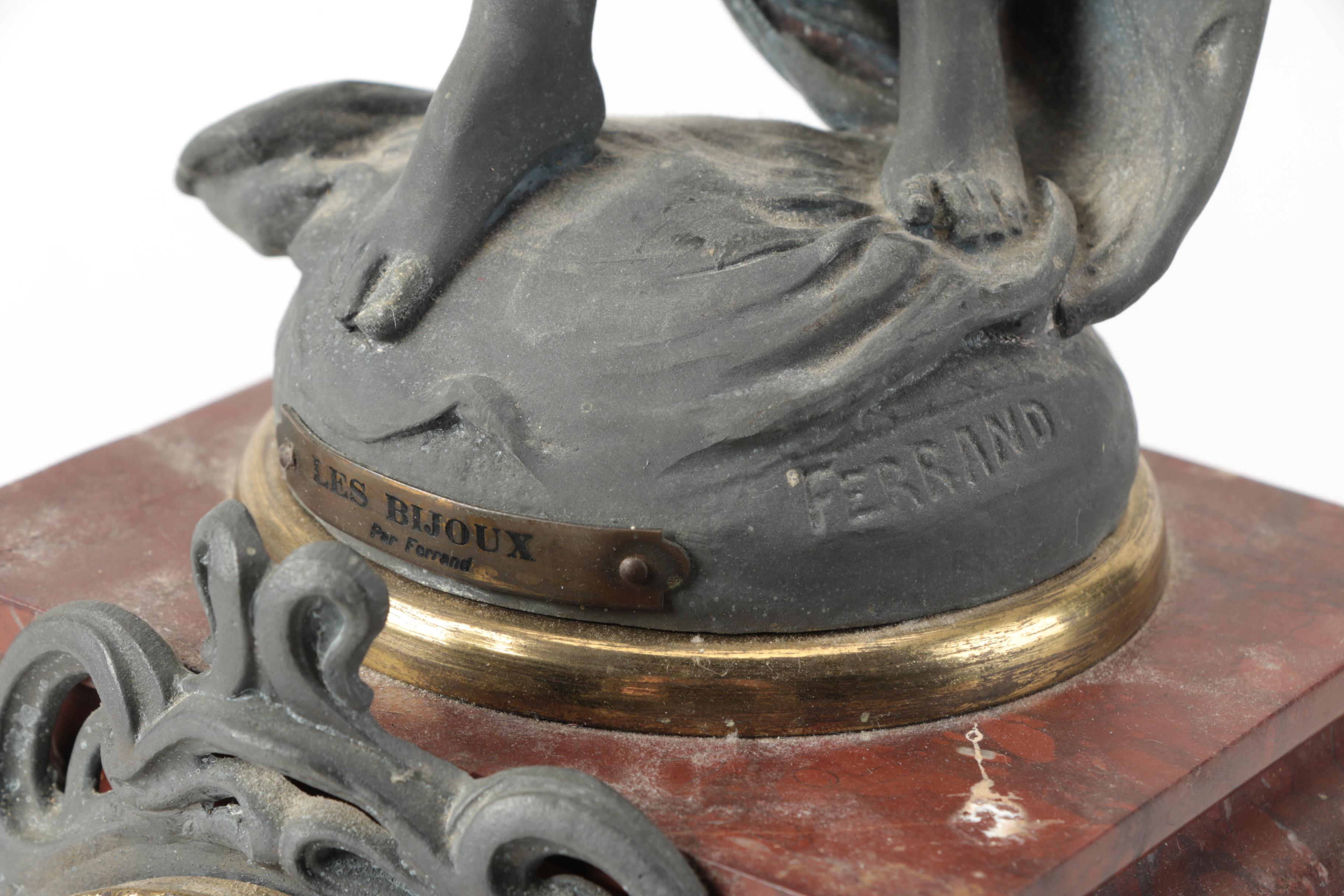 Antique French After Ernest Justin Ferrand Marble Mantel Clock