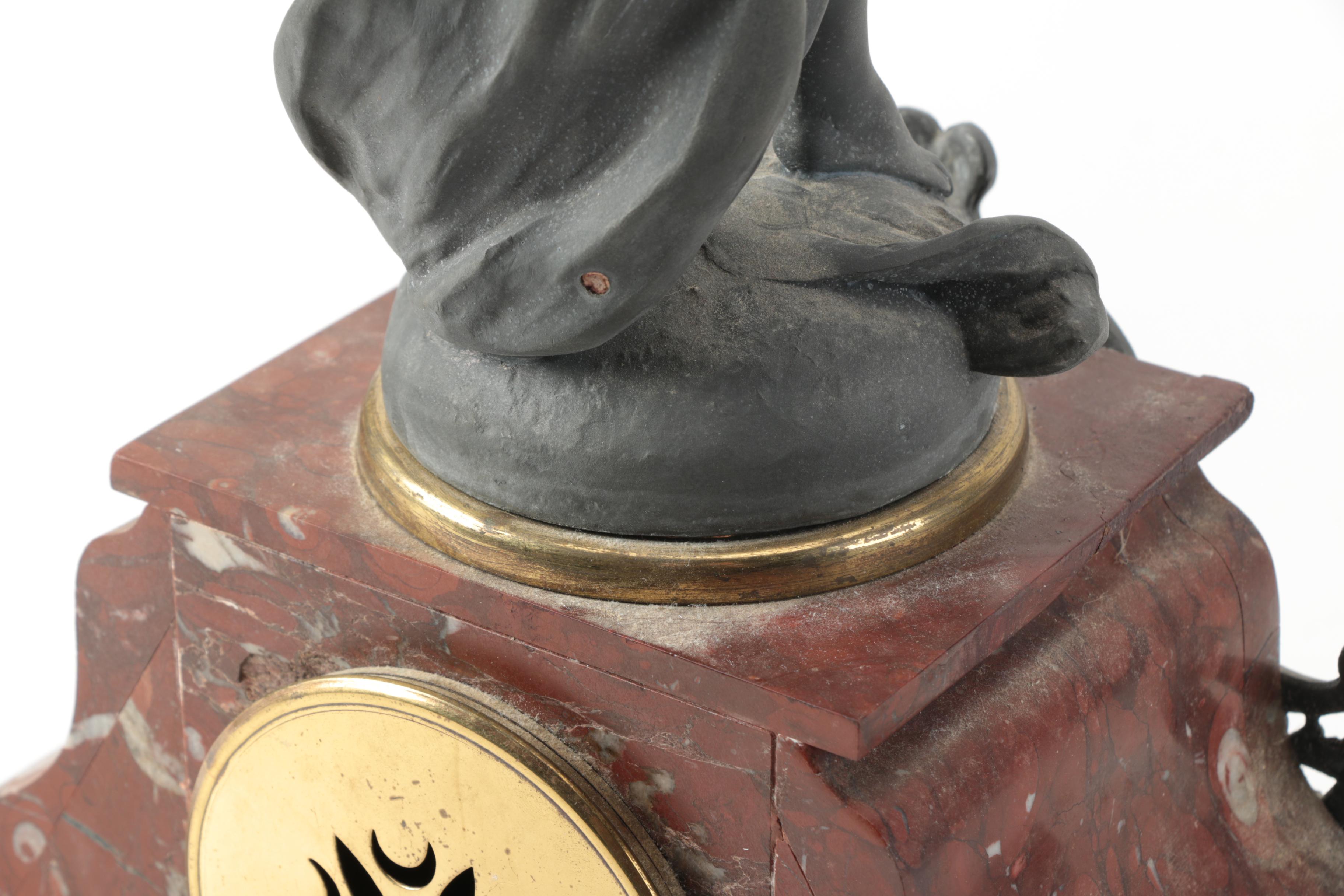 Antique French After Ernest Justin Ferrand Marble Mantel Clock