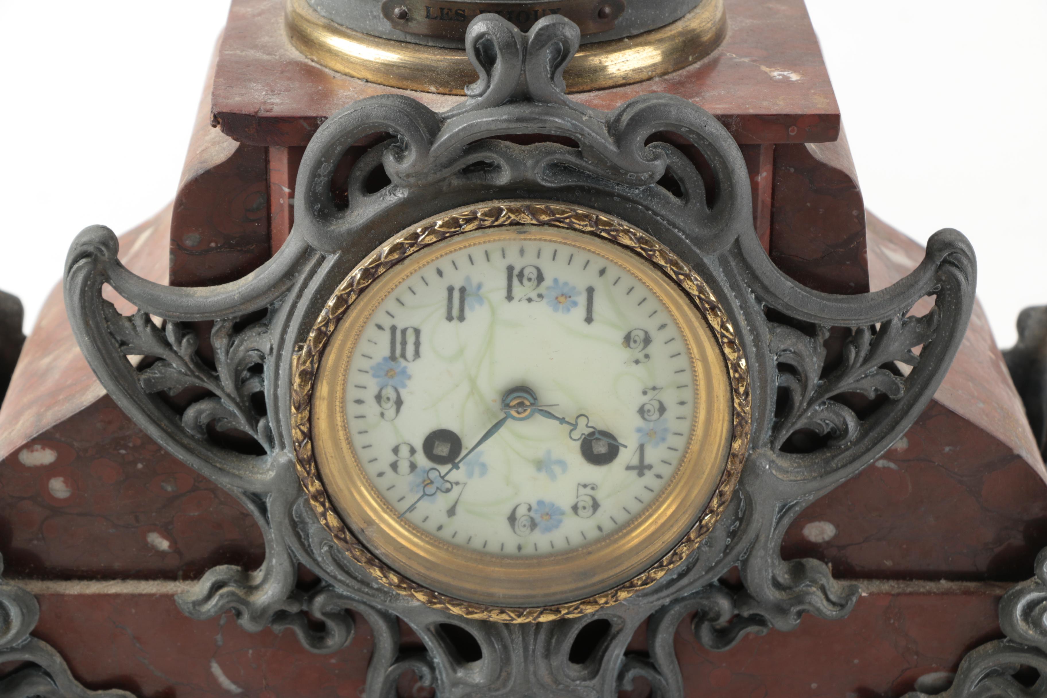 Antique French After Ernest Justin Ferrand Marble Mantel Clock