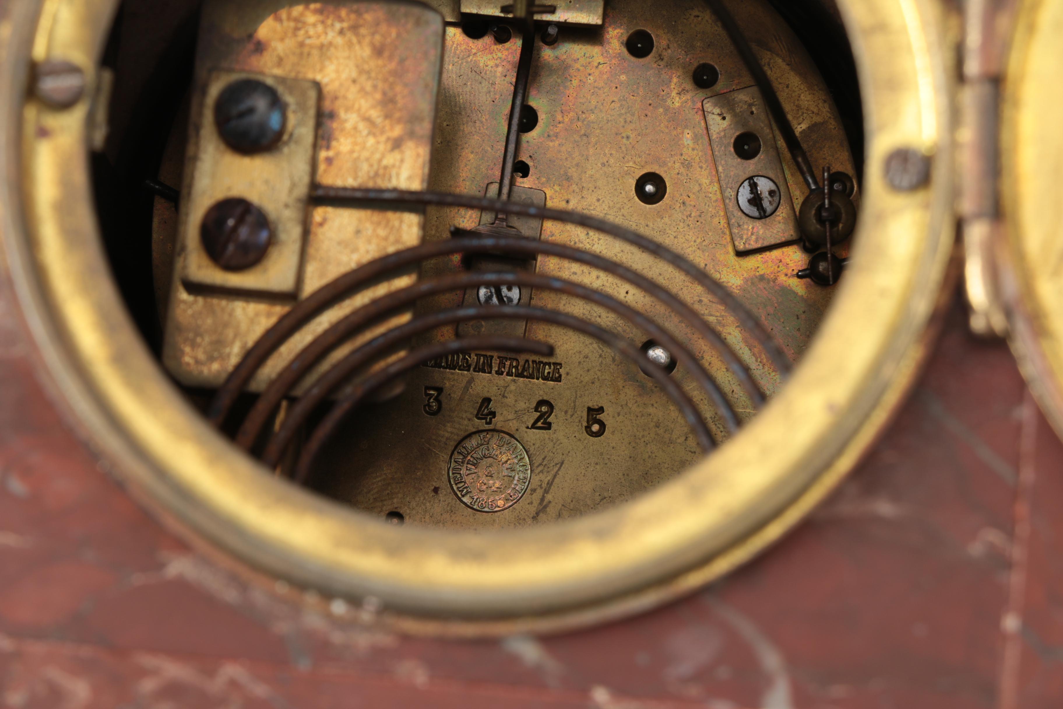 Antique French After Ernest Justin Ferrand Marble Mantel Clock