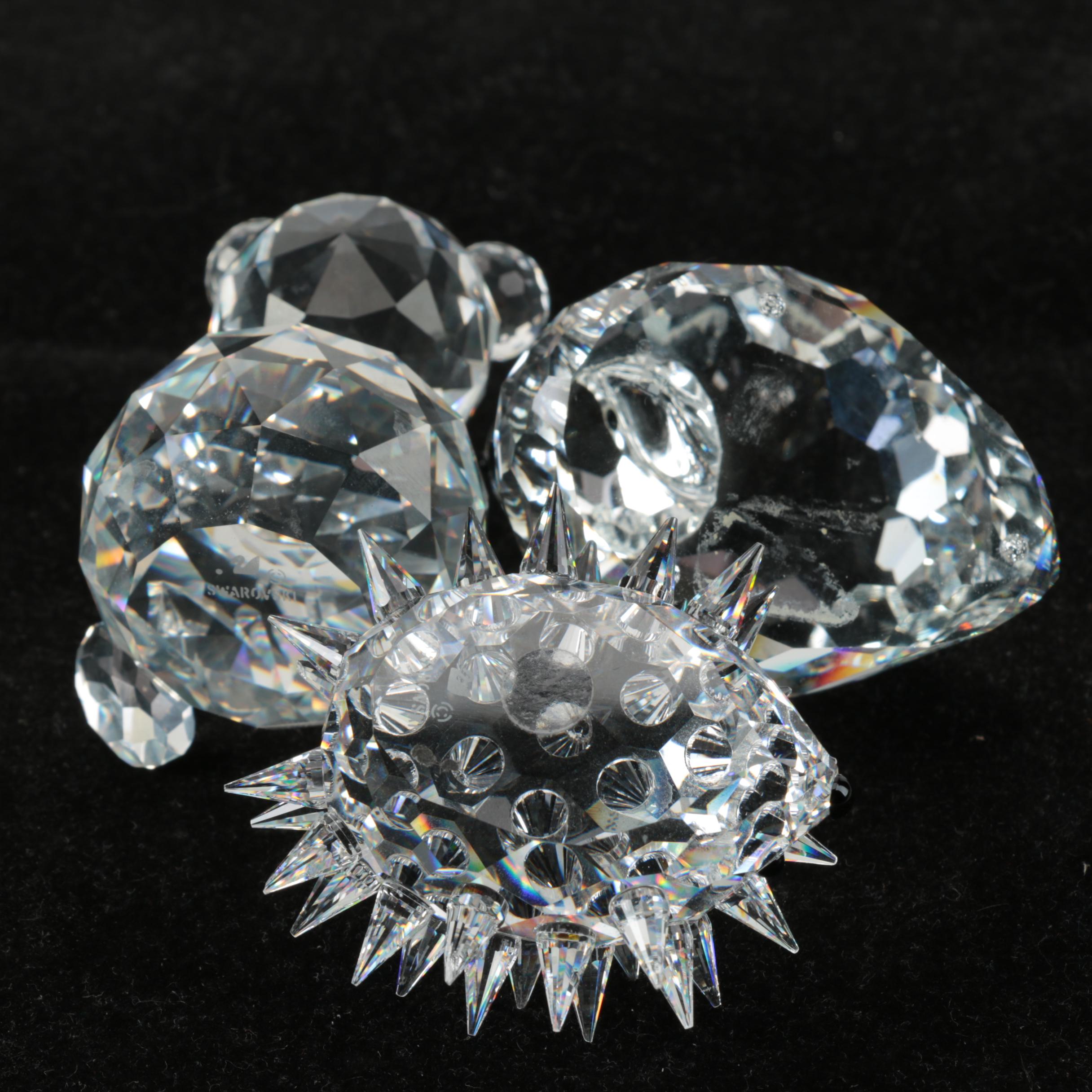 Swarovski Crystal Animal Figurines Featuring "Teddy Bear"