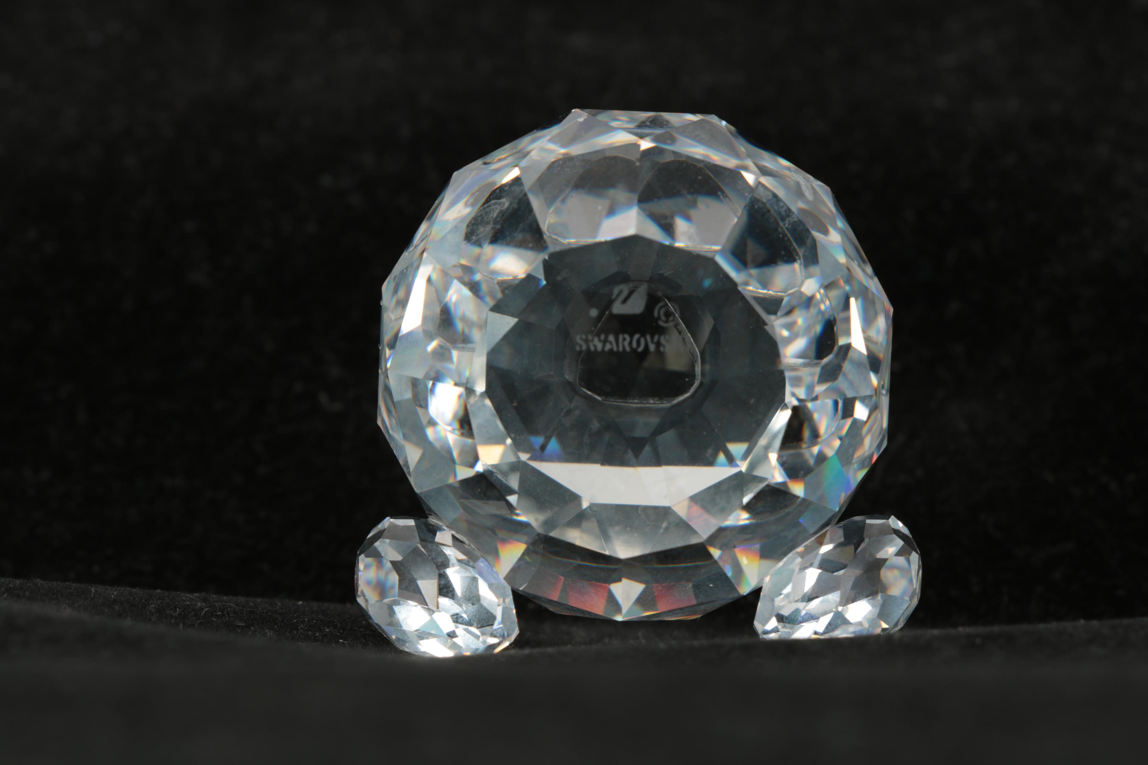 Swarovski Crystal Animal Figurines Featuring "Teddy Bear"