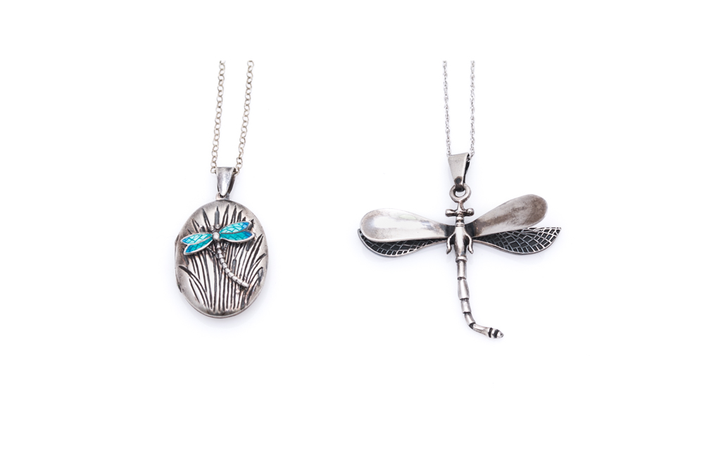 Sterling Silver Dragonfly Pendant Necklaces