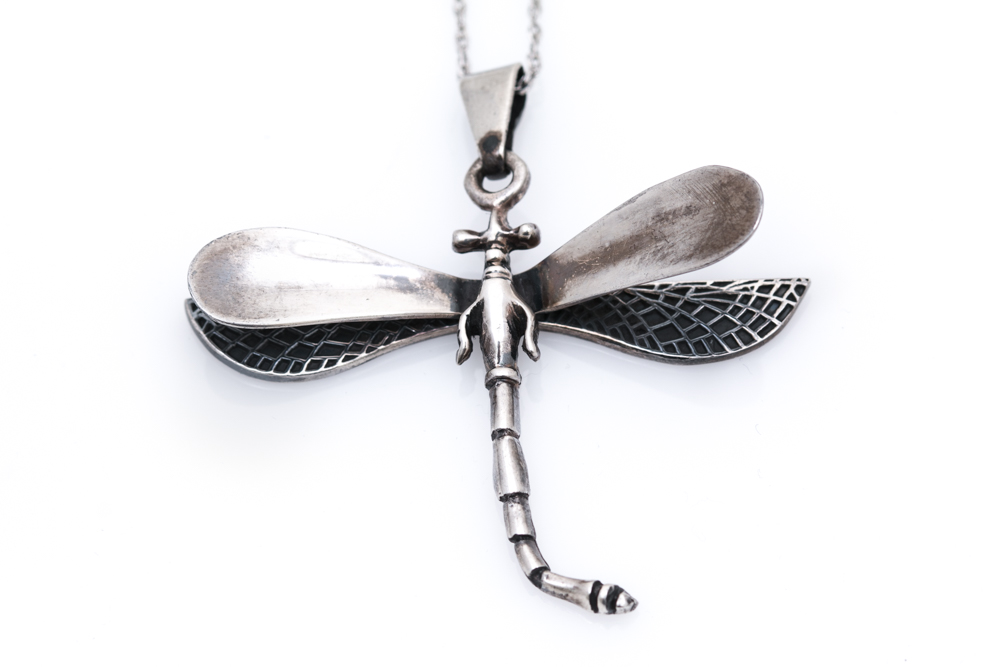 Sterling Silver Dragonfly Pendant Necklaces