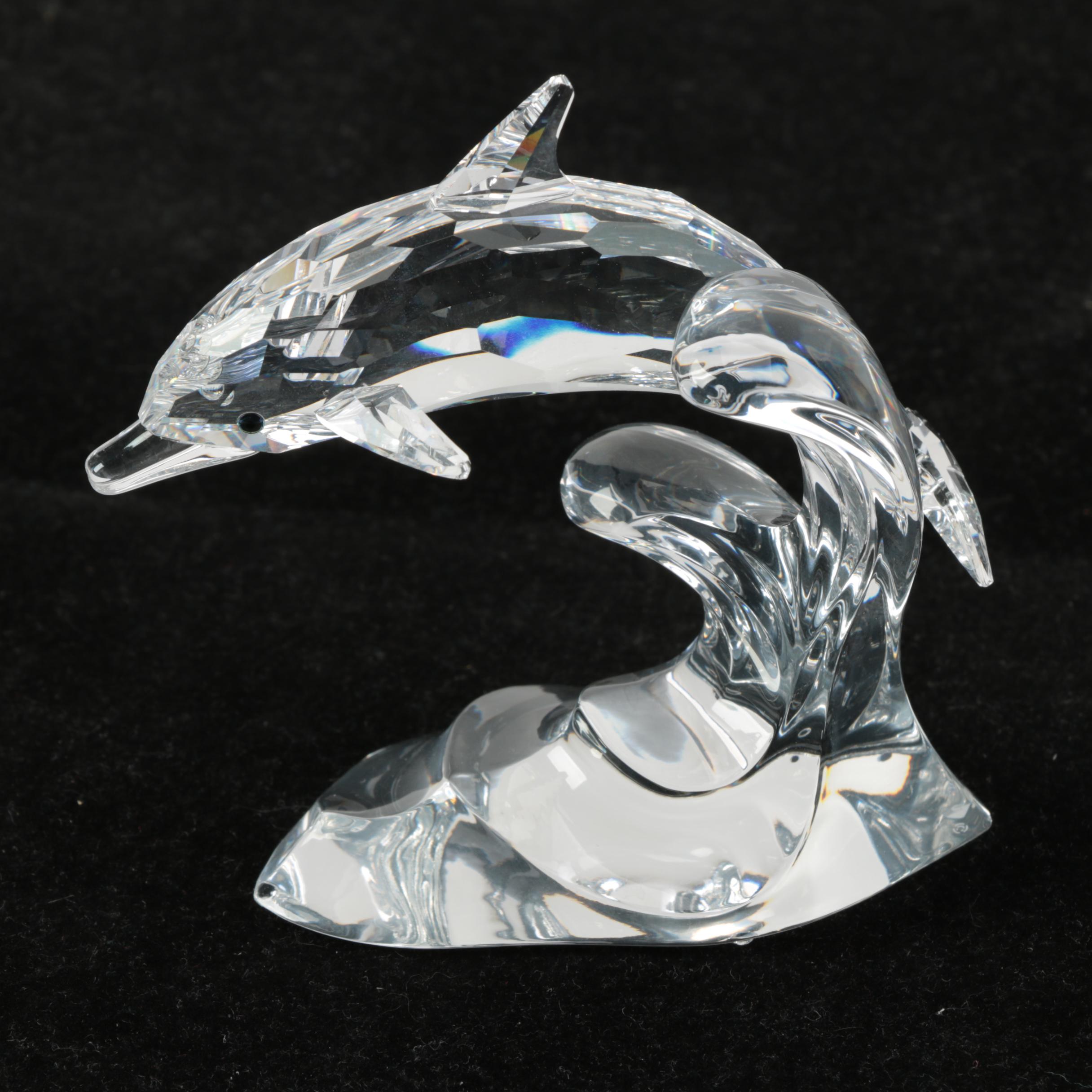 Swarovski Crystal "Dolphin on Wave" Figurine