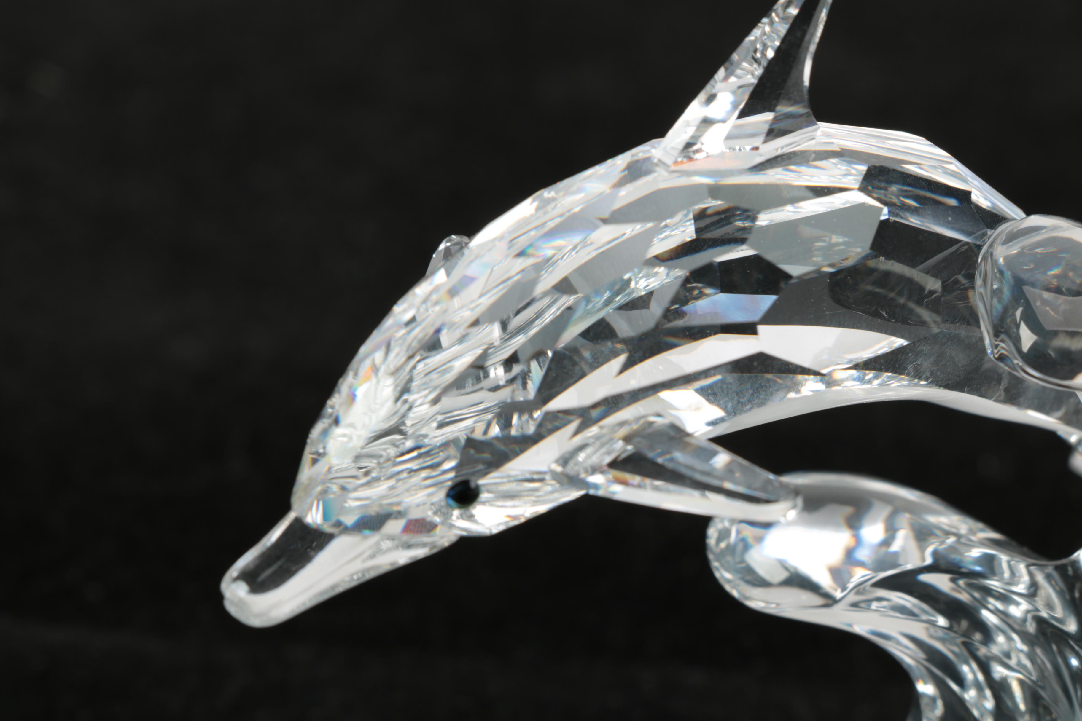 Swarovski Crystal "Dolphin on Wave" Figurine