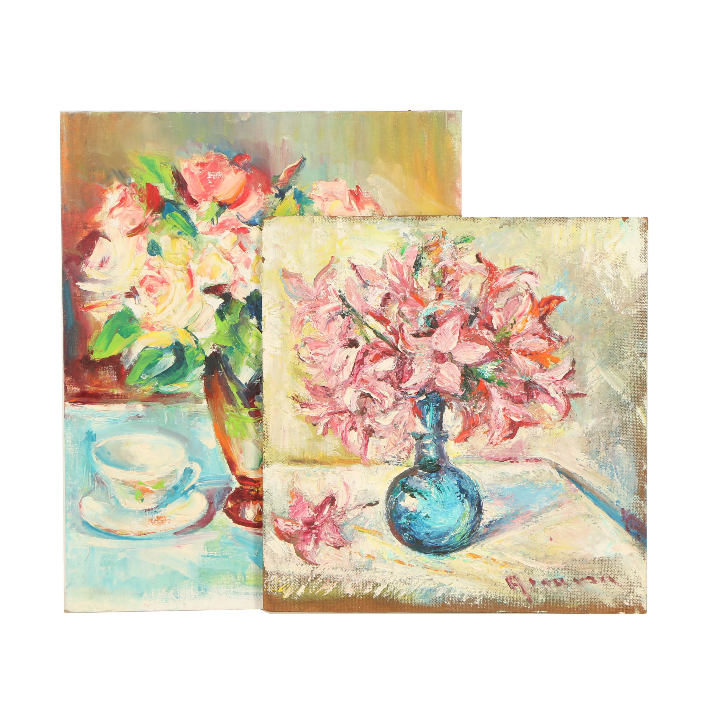 Two Oil Paintings Still Life