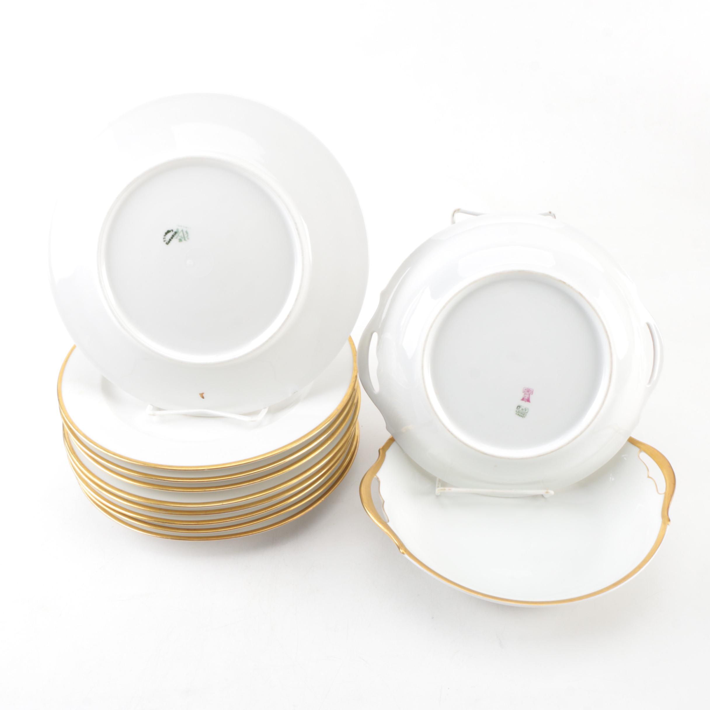 Tressemann & Vogt and Vignaud Freres Limoges Porcelain Dinnerware