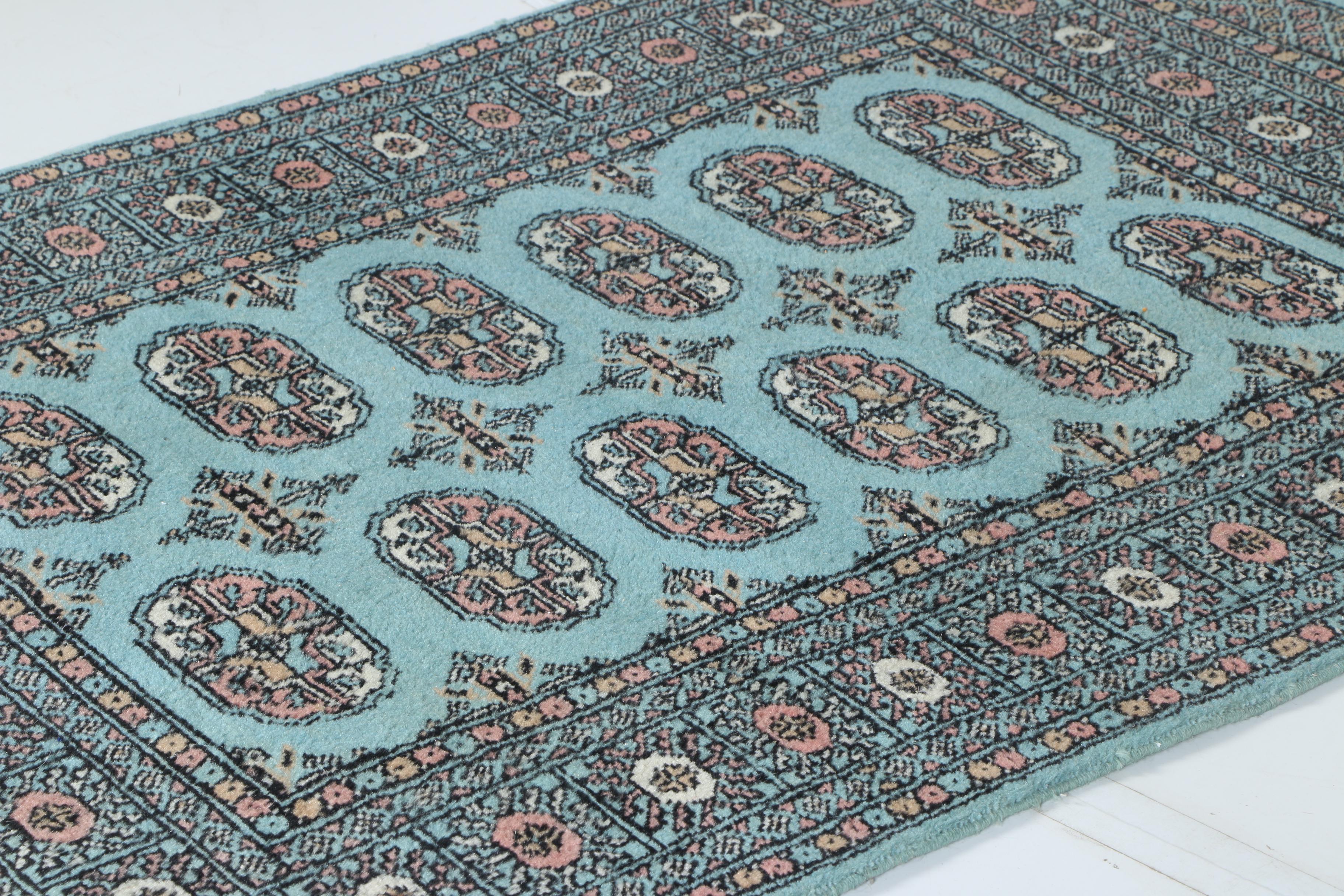 Hand-Knotted Bokhara Area Rug