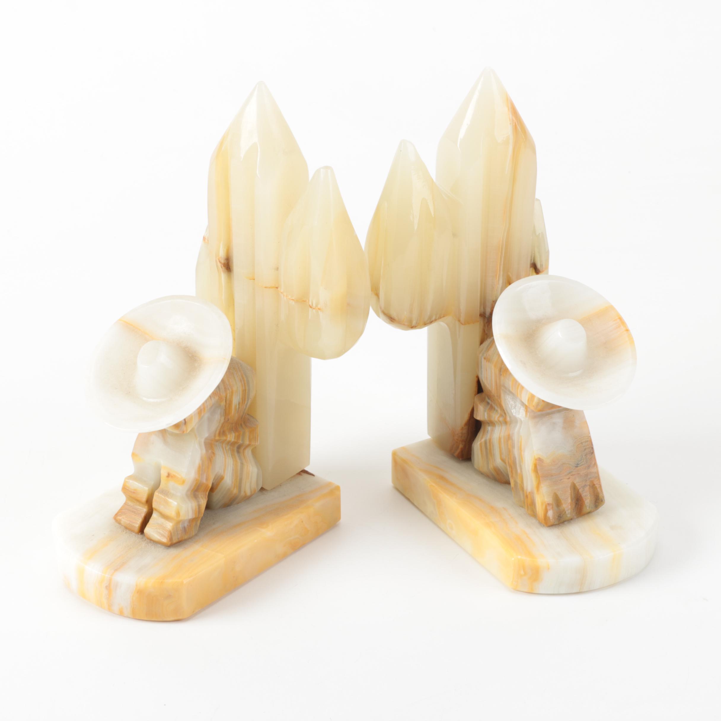 Banded Calcite Bookends