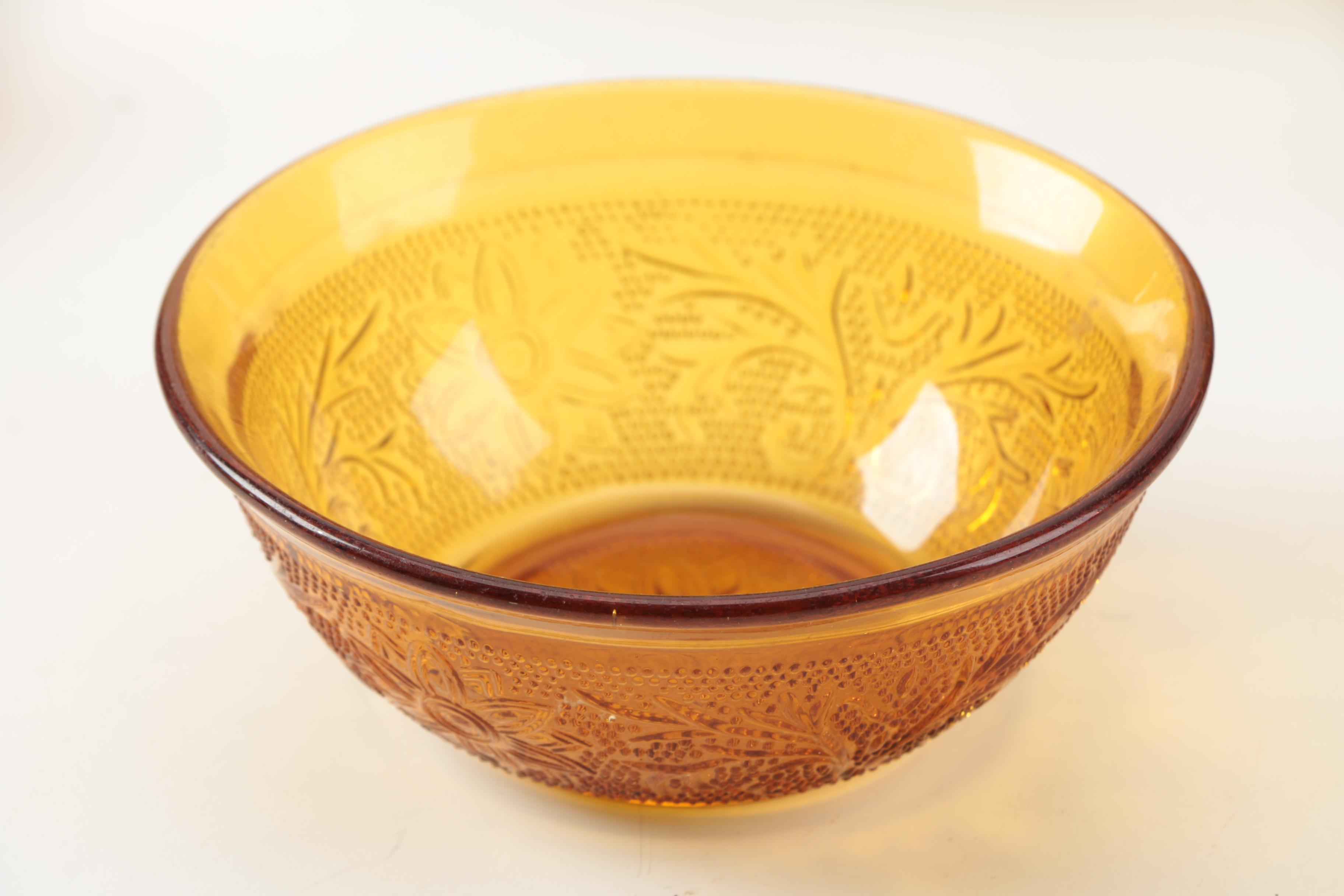 Amber-Colored Glassware Including Blenko Ambernia Double Carafe