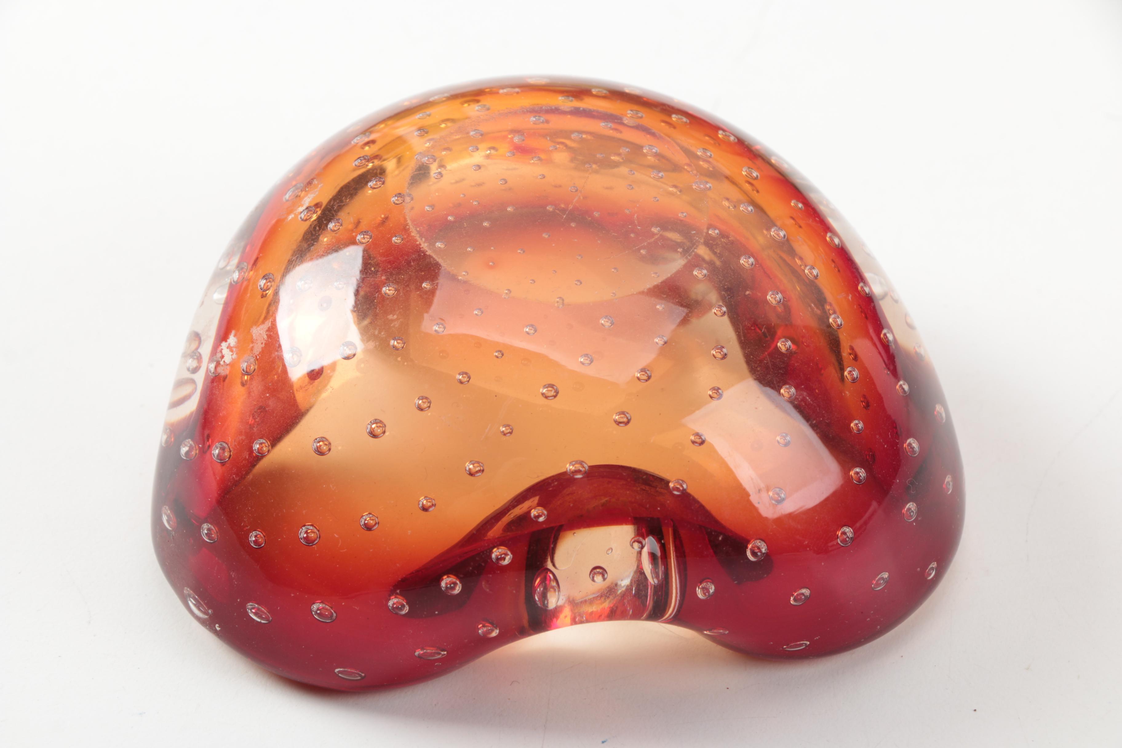 Amber-Colored Glassware Including Blenko Ambernia Double Carafe