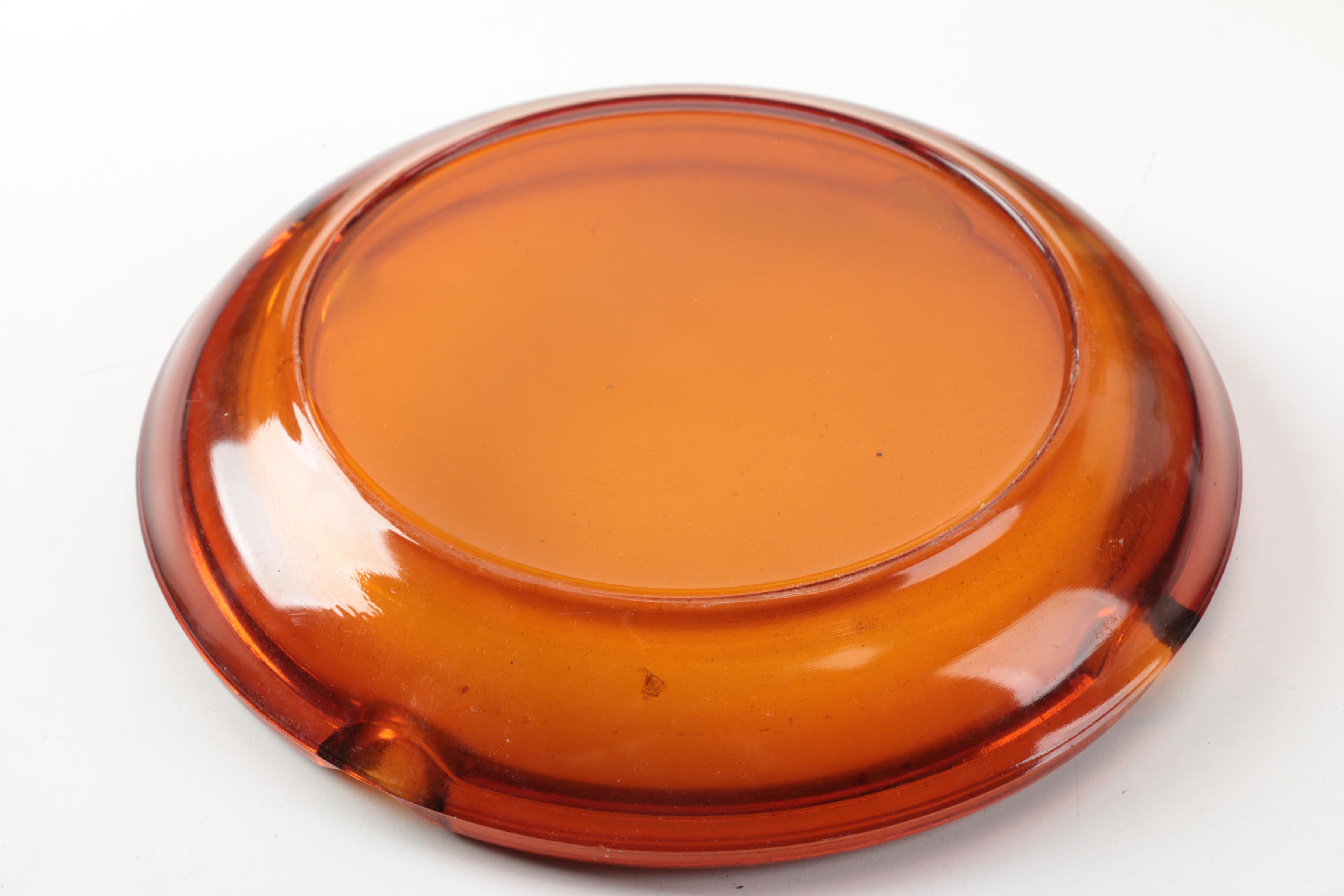 Amber-Colored Glassware Including Blenko Ambernia Double Carafe