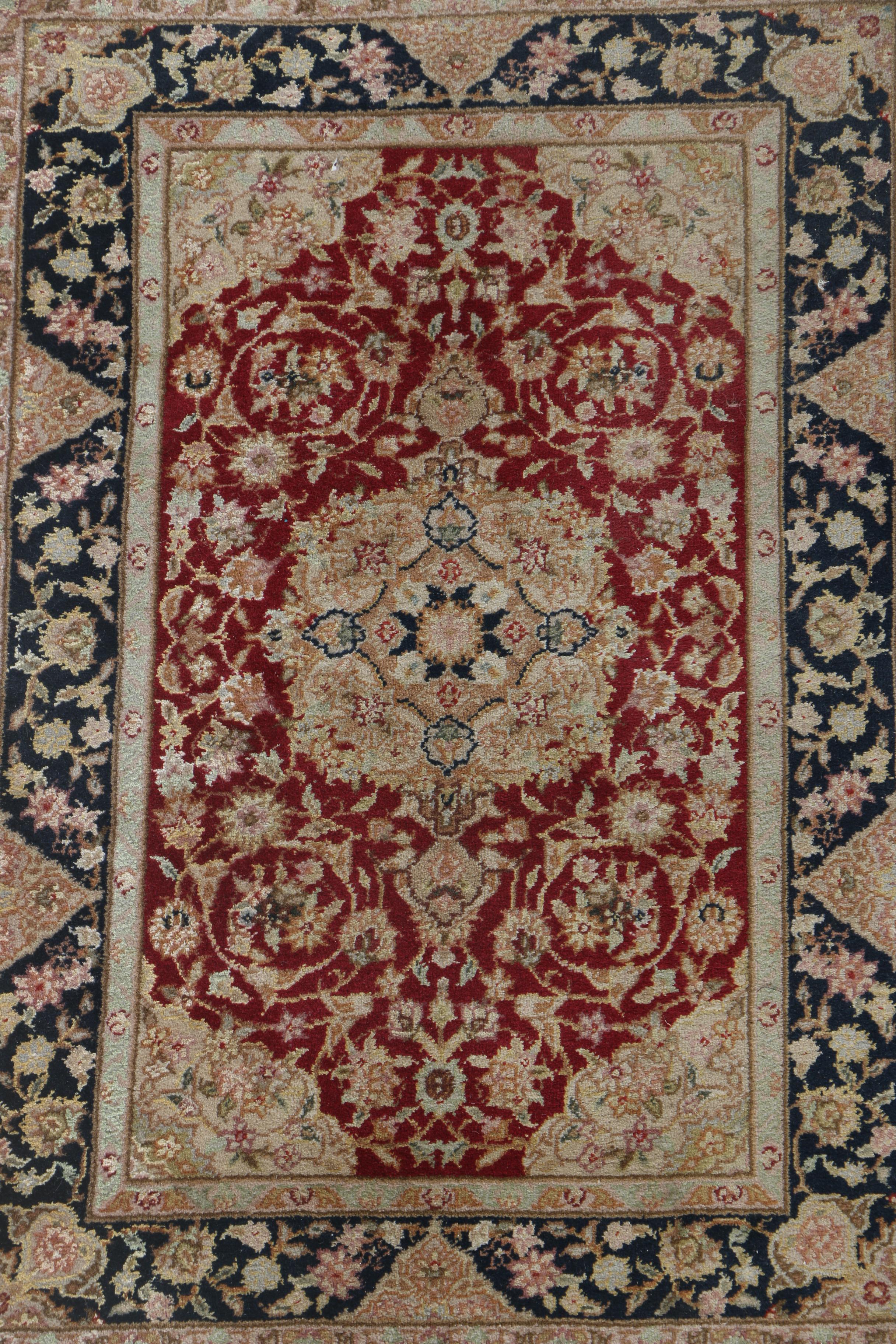 Hand-Knotted Sino-Persian Wool and Silk Accent Rugs