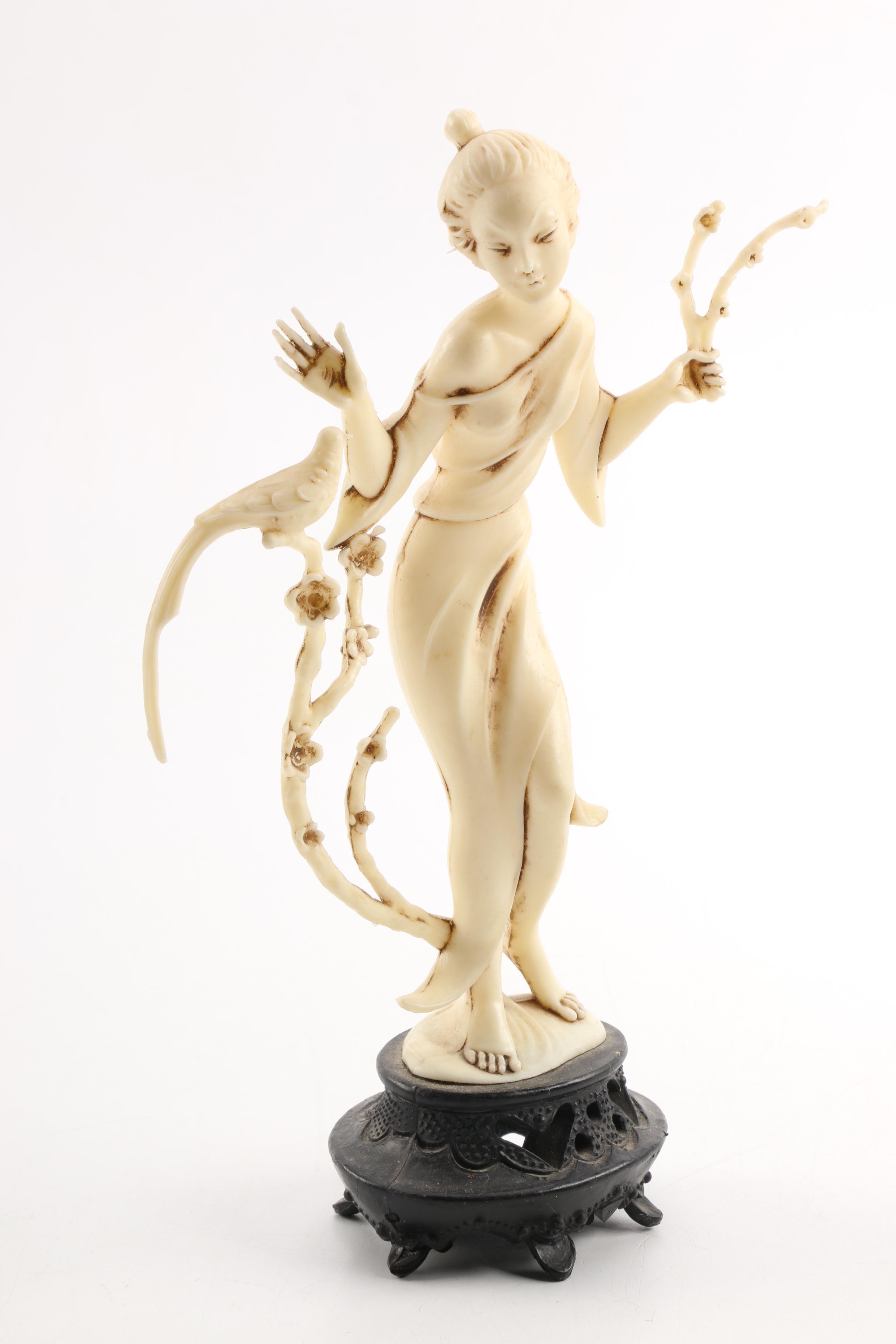 Chinese Inspired Figurines and Carved Cork Diorama