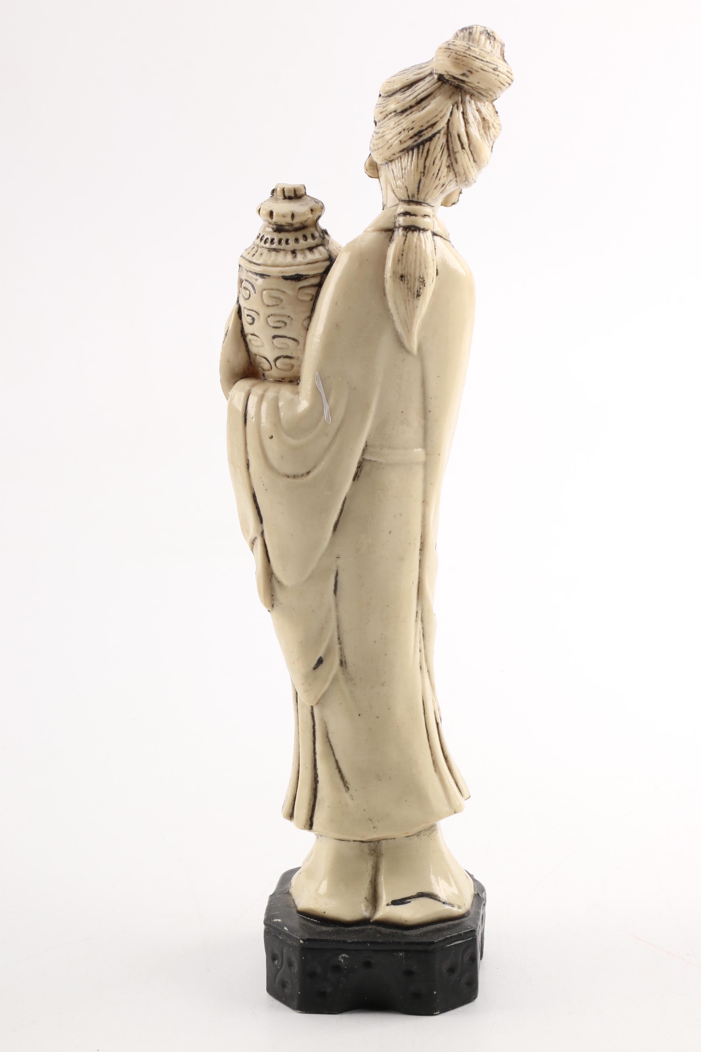 Chinese Inspired Figurines and Carved Cork Diorama