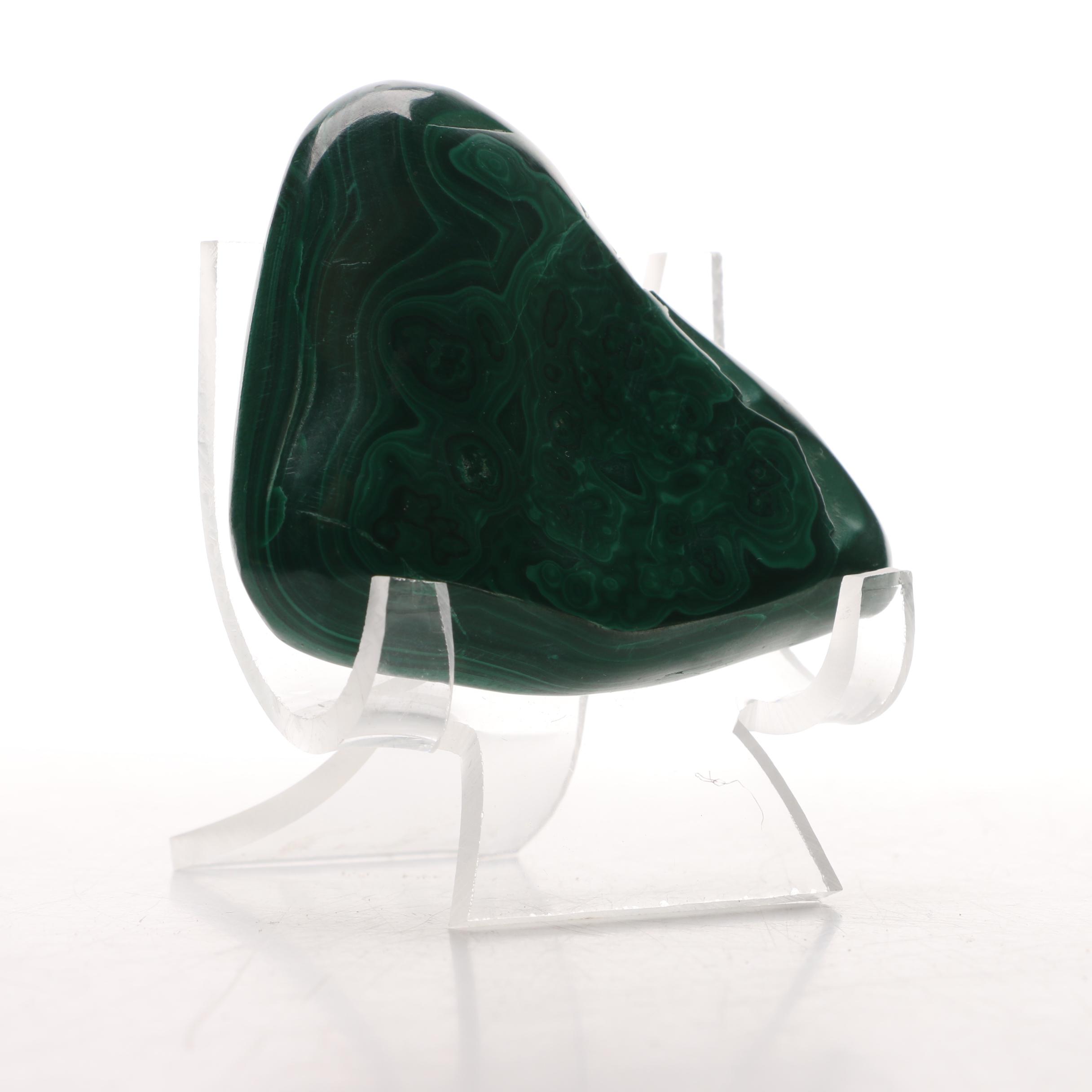 Malachite Specimen with Stand