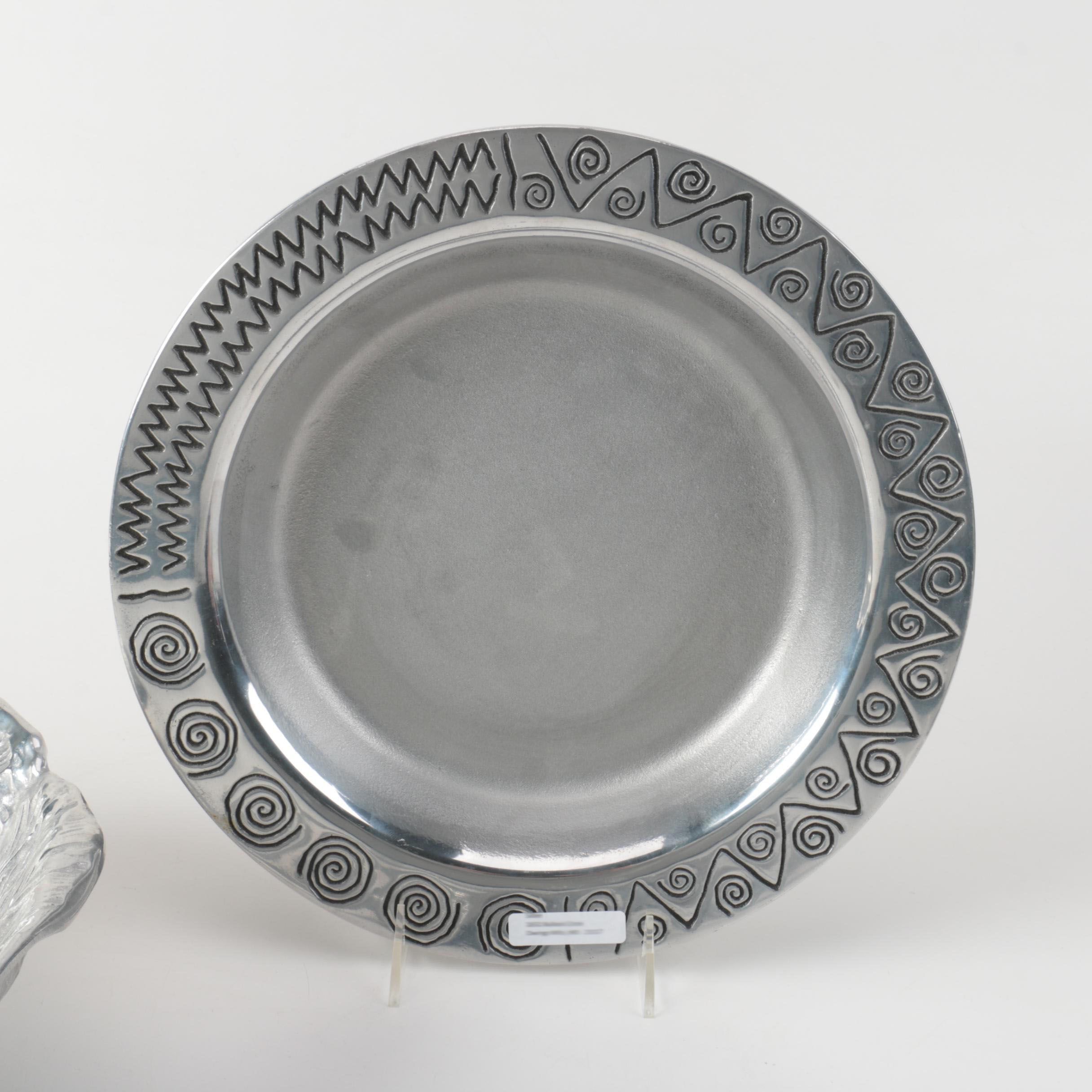 Wilton Armetale "Majolica" Salad Set and "Reggae" Pie Plate