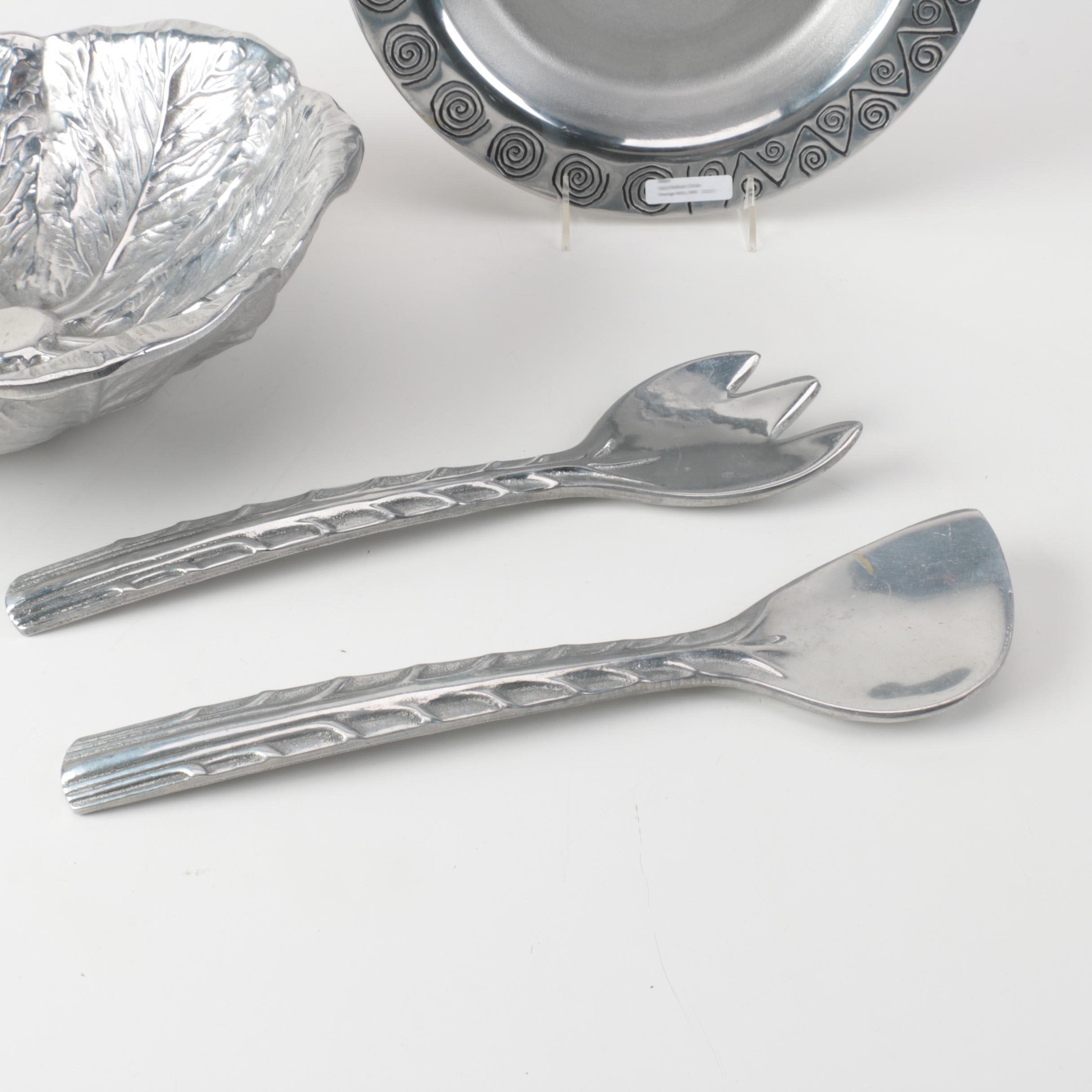 Wilton Armetale "Majolica" Salad Set and "Reggae" Pie Plate