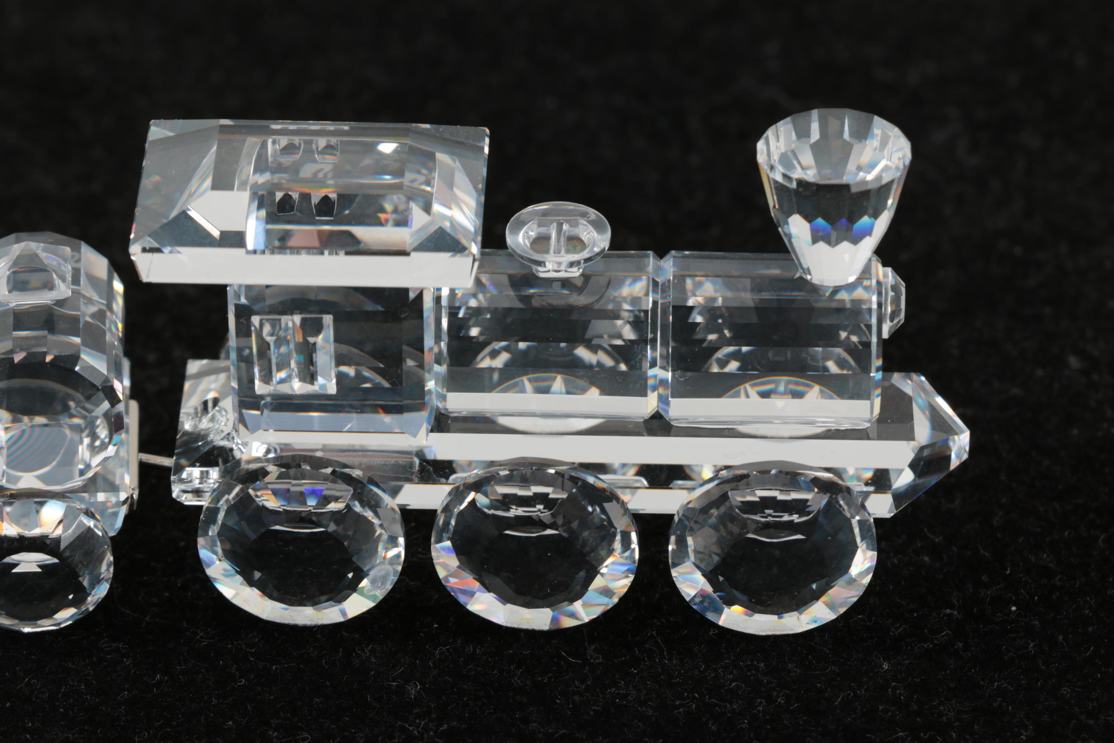 Seven-Piece Swarovski Crystal Train Figurine Set